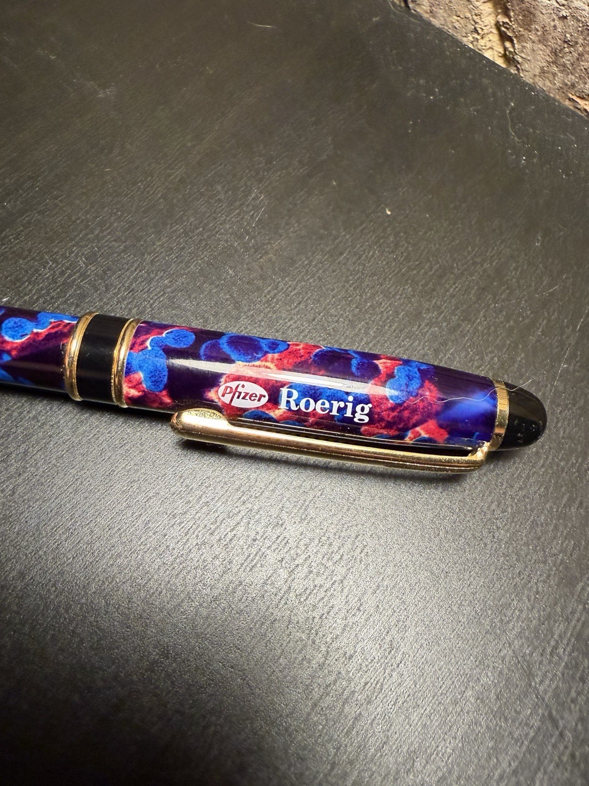 Floral Metal Diflucan Ink Pen Black Drug Rep Collector Medical Pfizer Works