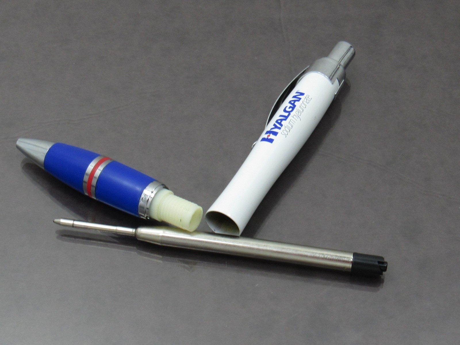 Hyalgan Lot 2 Metal Clad PENS Drug Rep Pharmaceutical Promo Medical Advertising