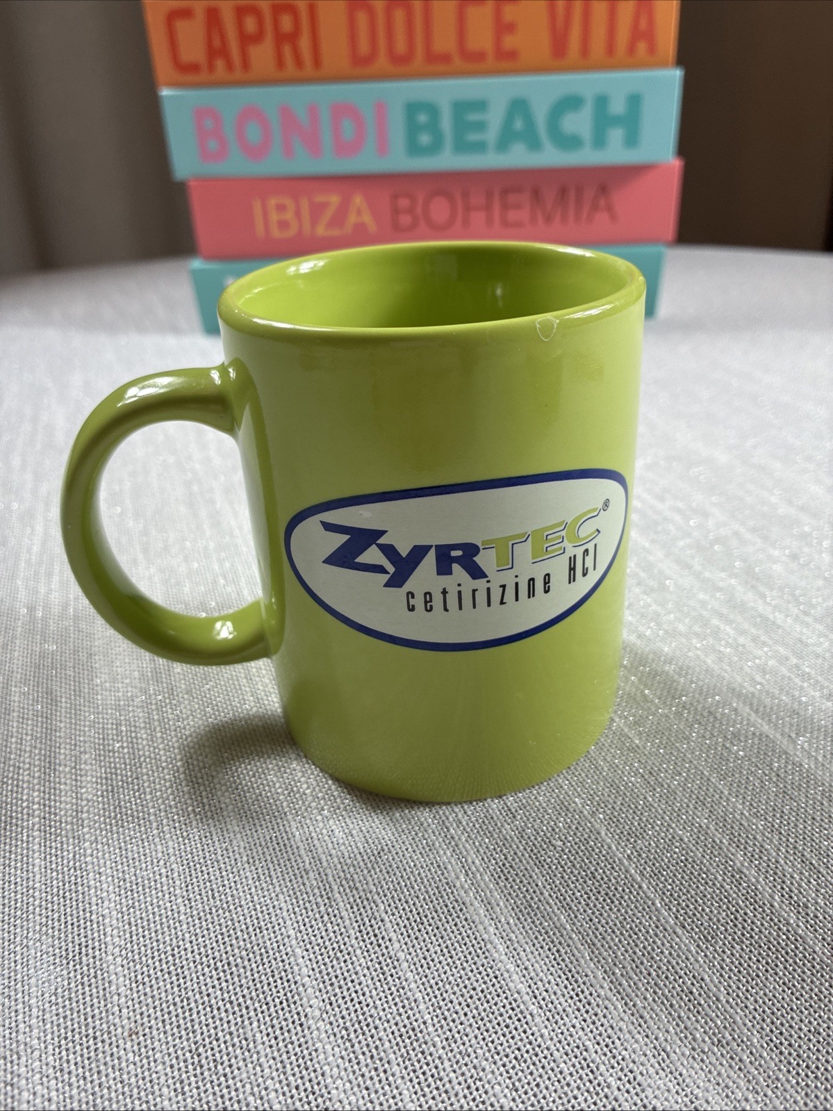 Zyrtec Cetirizine HCI Green Coffee Mug 10oz Cup Ceramic Pharmaceutical Ad