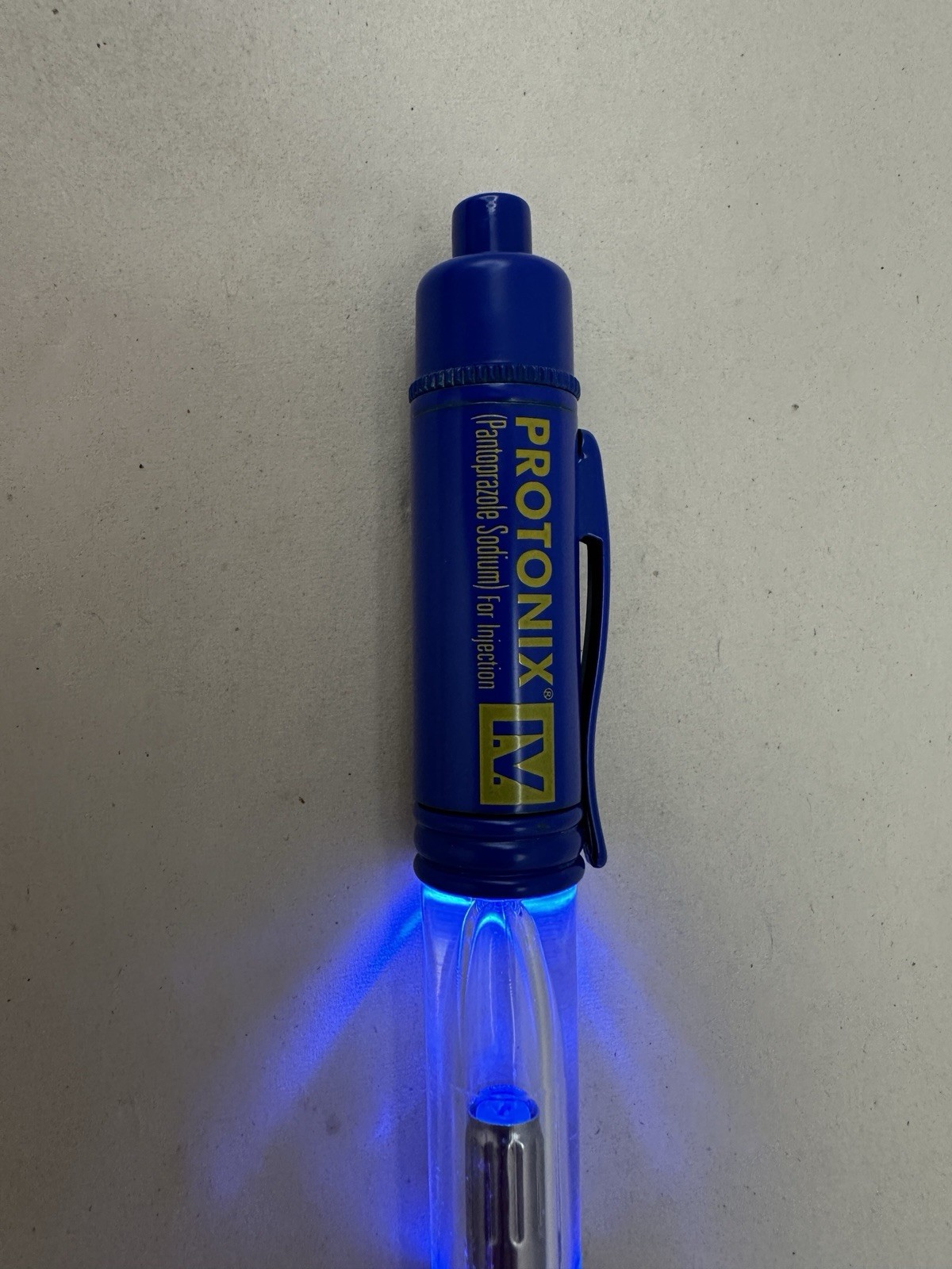 Drug Rep PROTONIX I.V. Collectible Light Up Blue Pen – RARE – Works