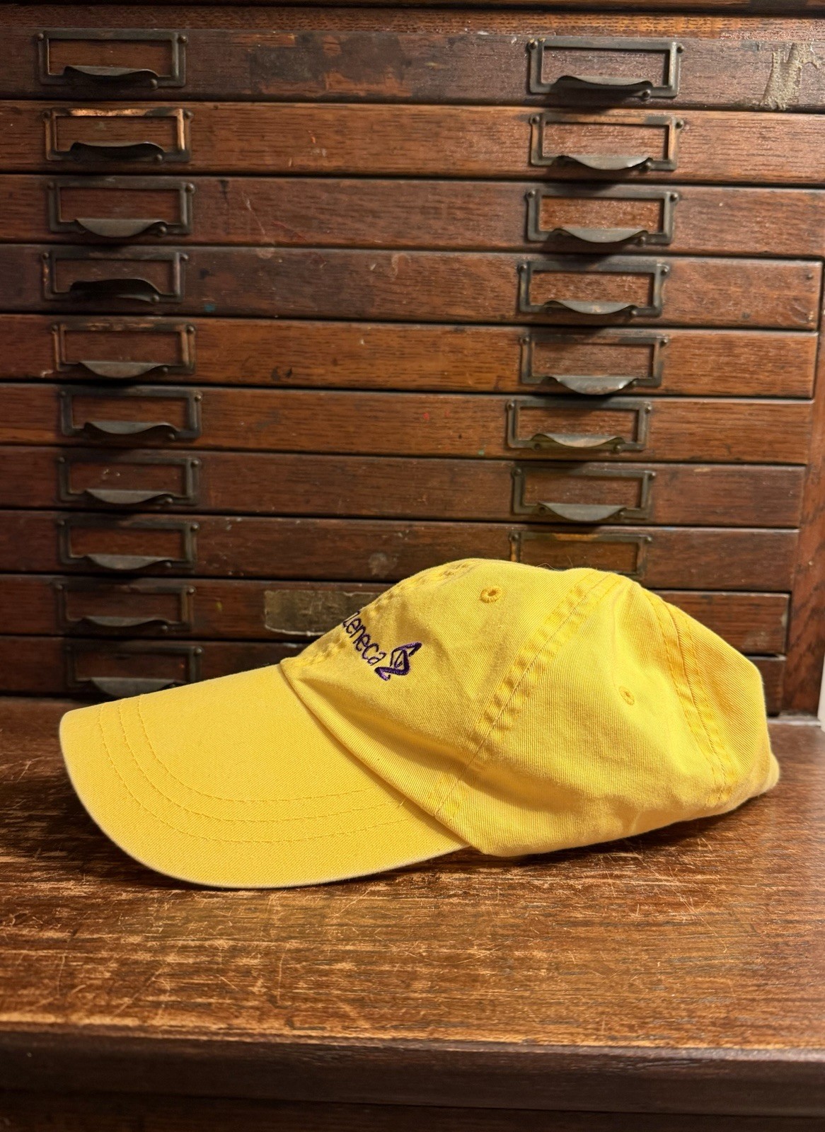 Astra Zeneca Pharmaceutical Promo Hat Yellow One Size Adjustable Embroidered