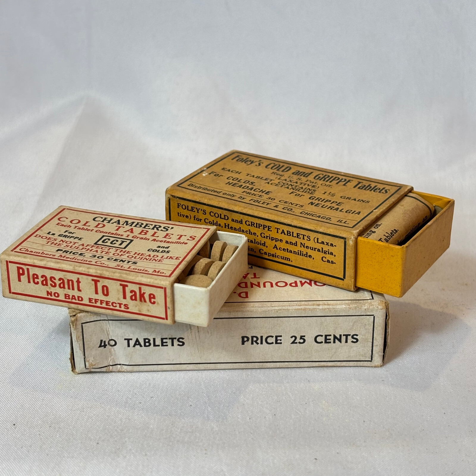 Vtg Henephs Foleys Dr Scholls Chambers DeWitts Pharmacy Lot In Original Boxes