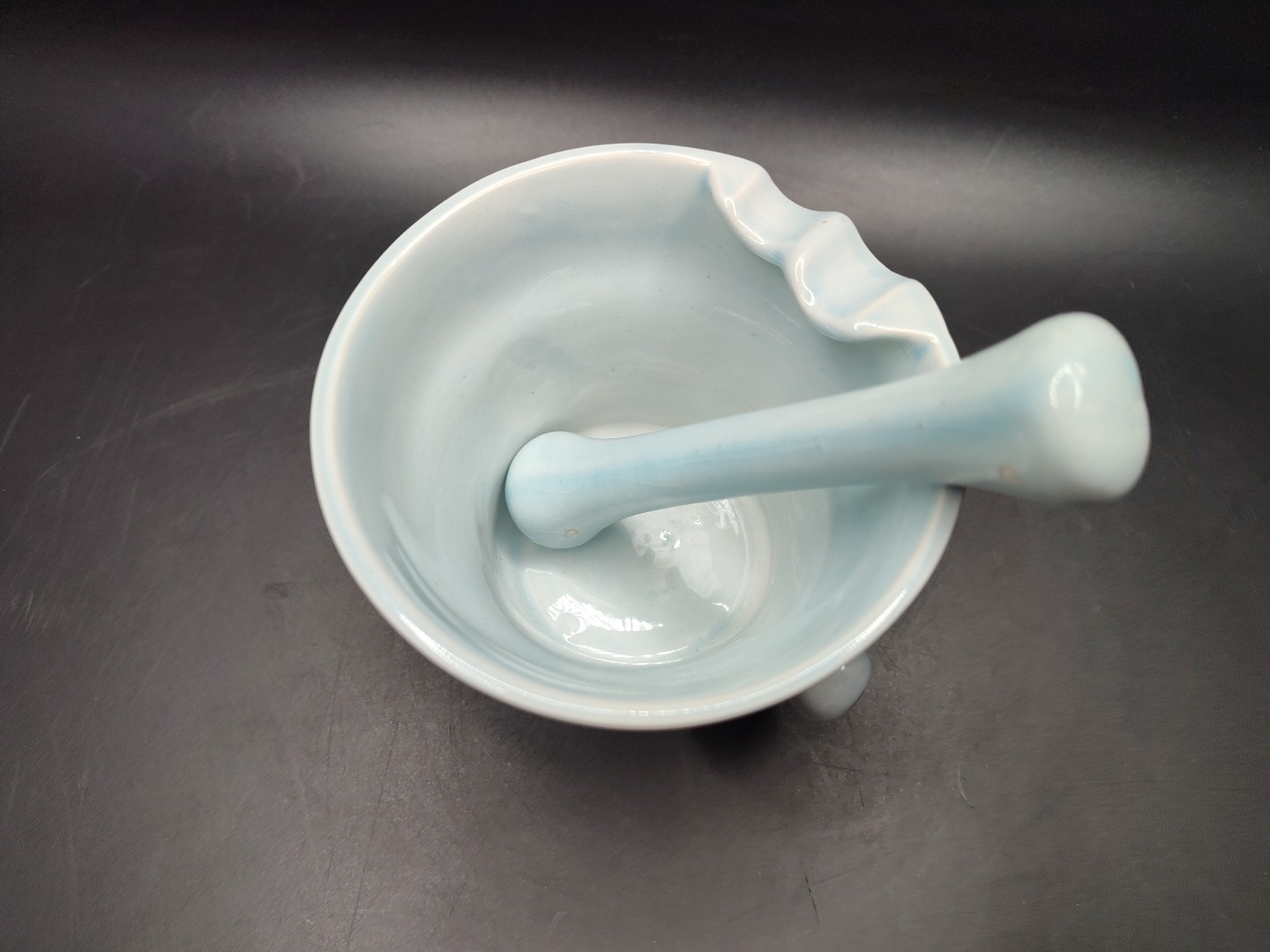Delfts Apothecary Pestle and Mortar Floral Marked Schoonhoven Keramiek #5087