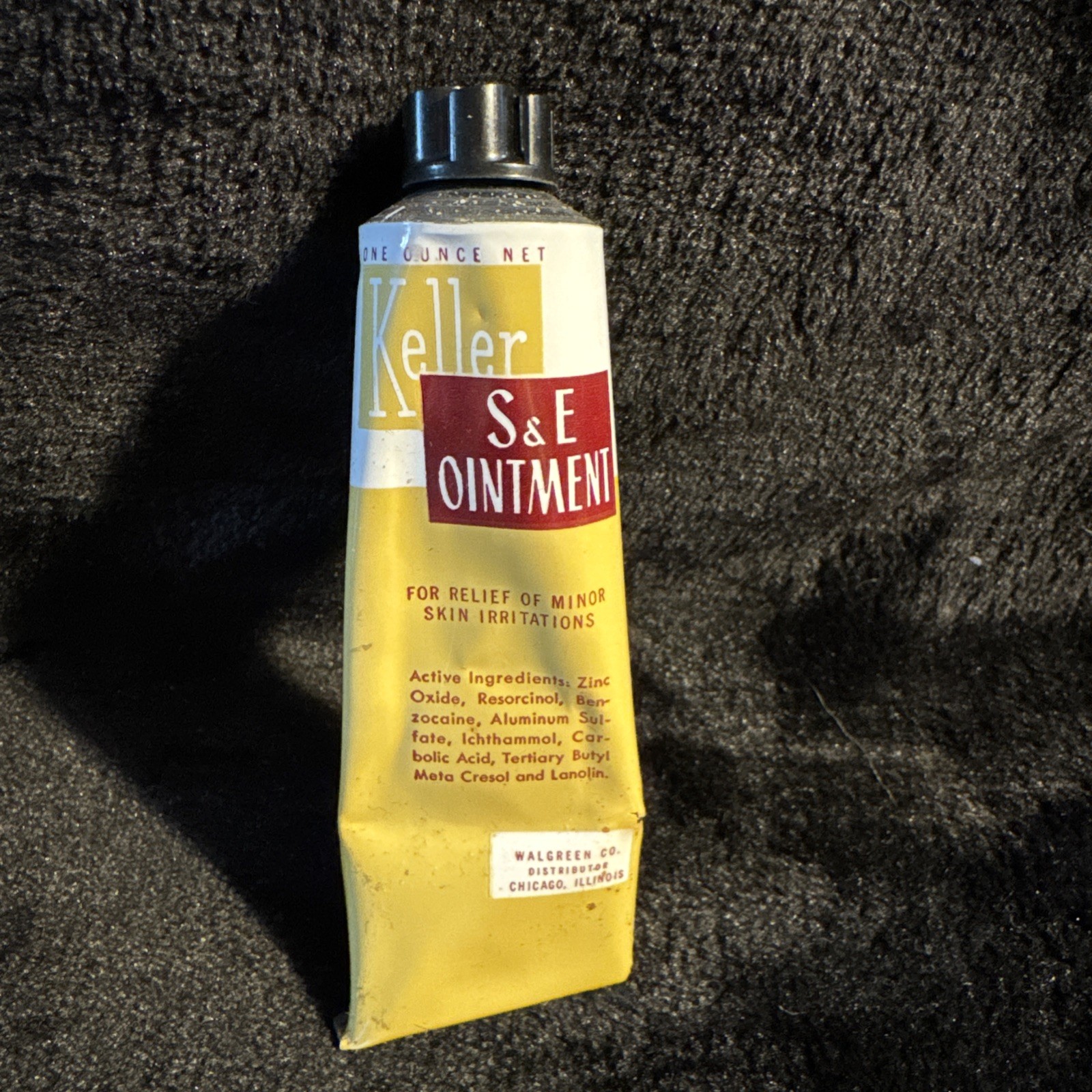 Vintage KELLER S & E Ointment Bacteriostatic Tube Box WALGREEN CO. 1.5 oz