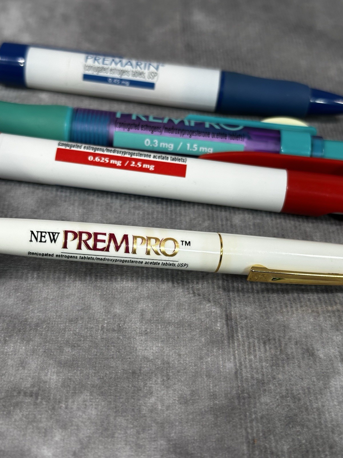 Pharmaceutical rep medication drug ink pens women’s health Premarin Flagyl Ortho