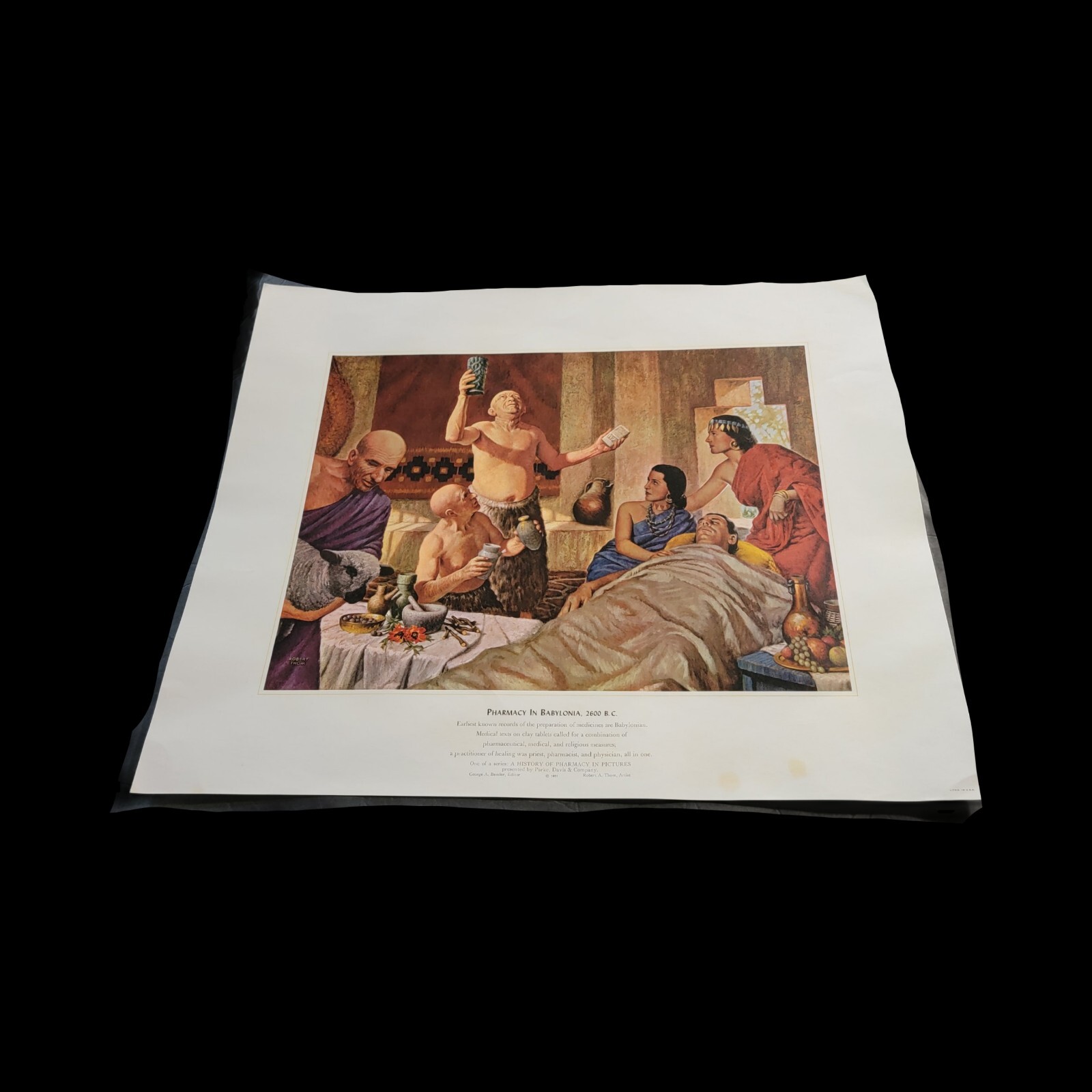A HISTORY OF PHARMACY IN PICTURES 1954 PRINT# 2 UNFRAMED PARKE DAVIS 22″×18″…