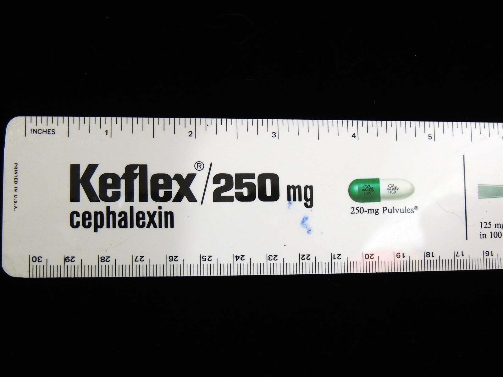 Eli Lilly Promotional 12″ Ruler Vintage Keflex Collectible Cir 70s