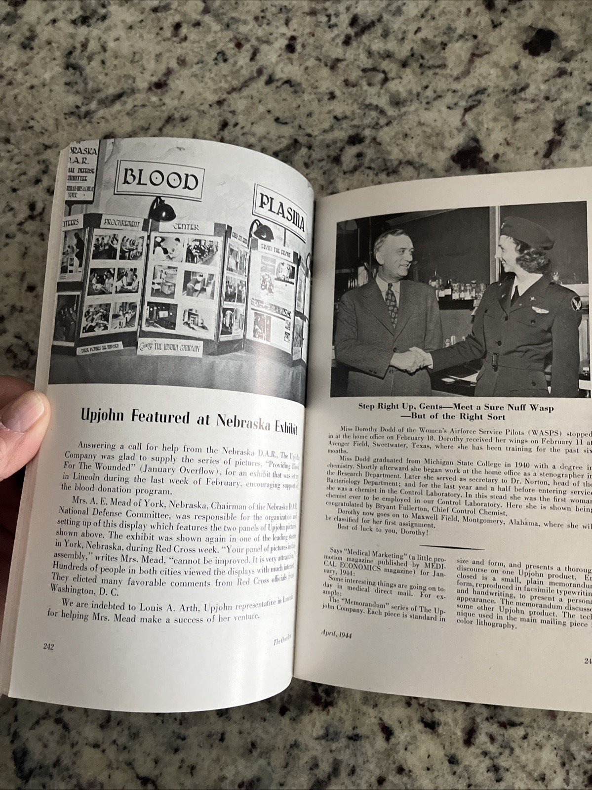 Vintage 1944 WWII Wound Tablets Upjohn Pharmaceuticals Employee Magazine Unicap