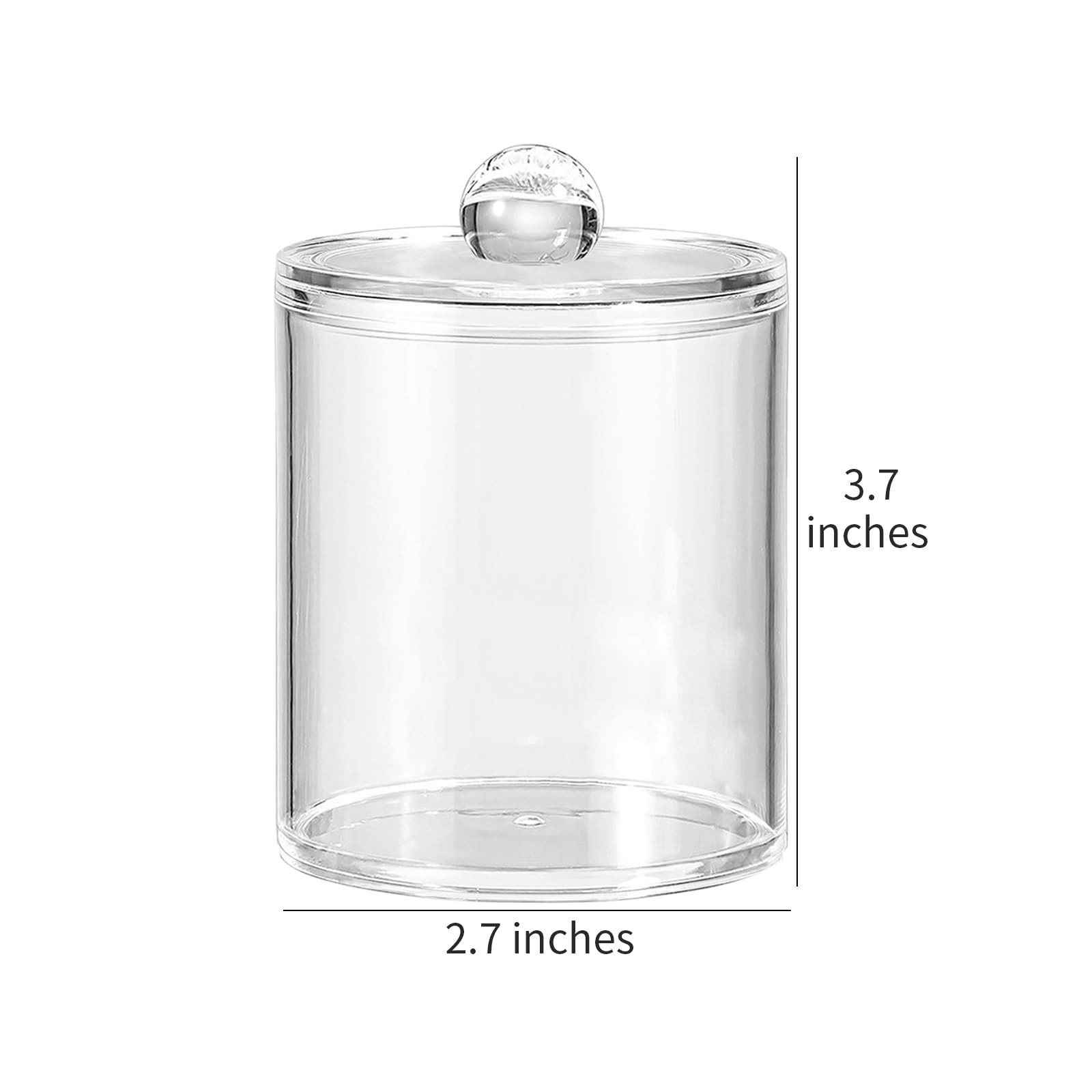 Q Tip Holder for Bathroom, 2-Pack Clear Plastic Apothecary Jars with Lids Set…