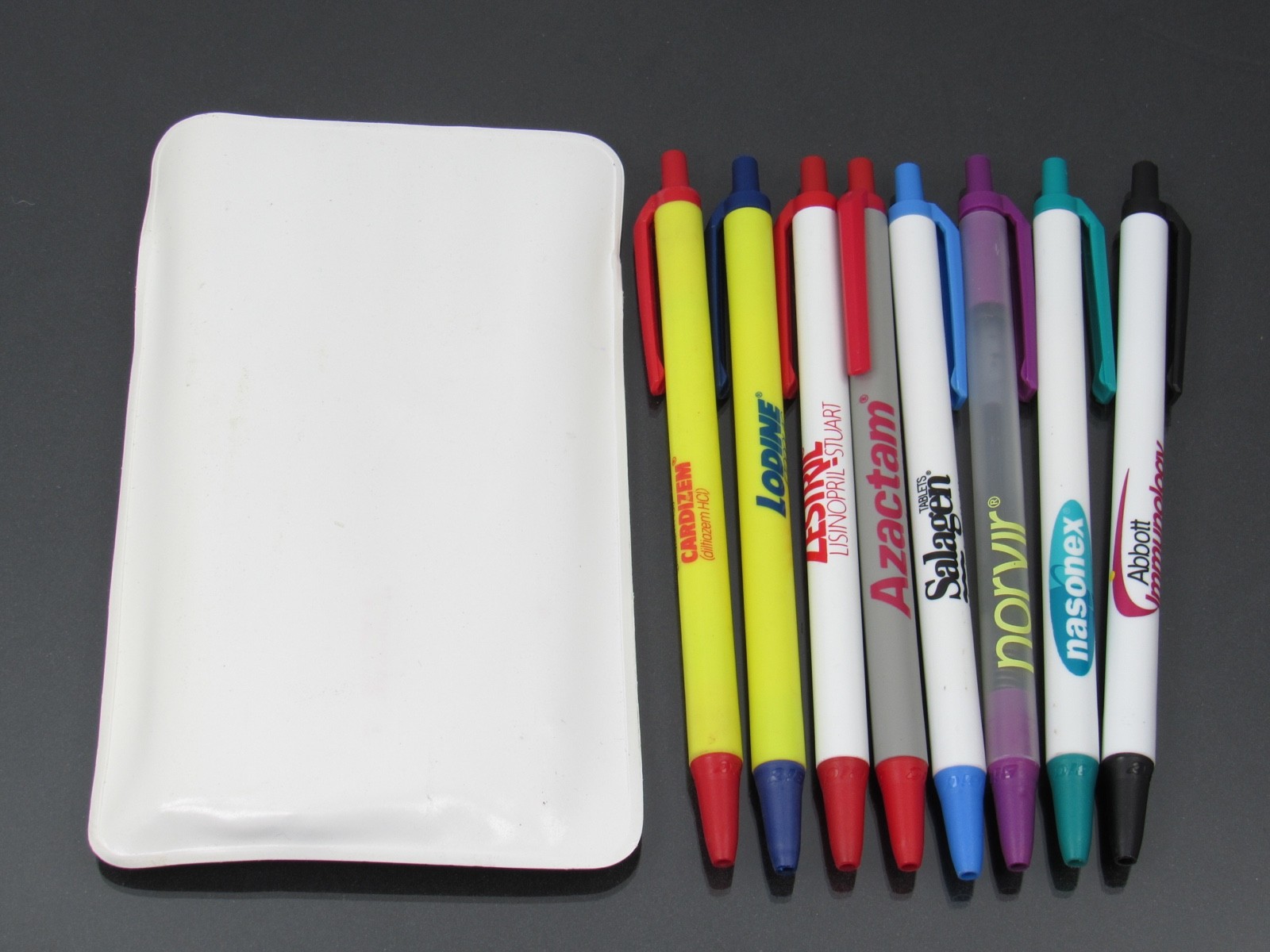 Russ Pharmaceuticals Vintage Pocket Protector + BIC PENS Drug Rep Advertising