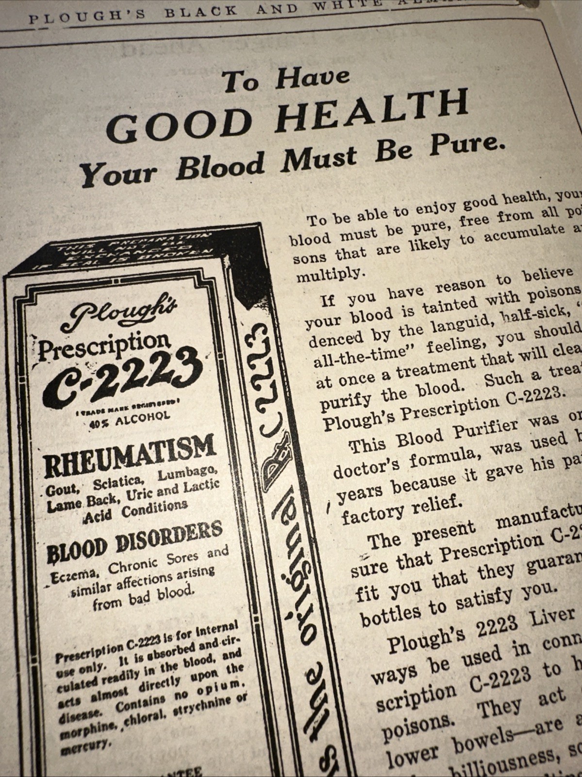 1921 Antique Horoscope Ploughs Black & White Almanac Catalogue Pamplet