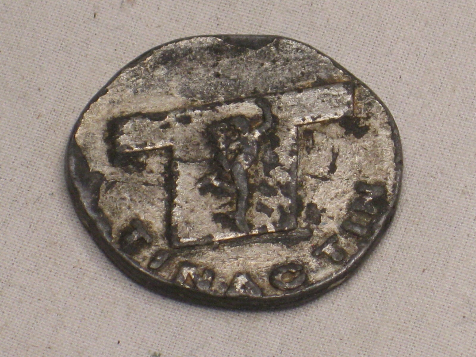 vintage TINACTIN pharmaceutical token ornate old coin metal