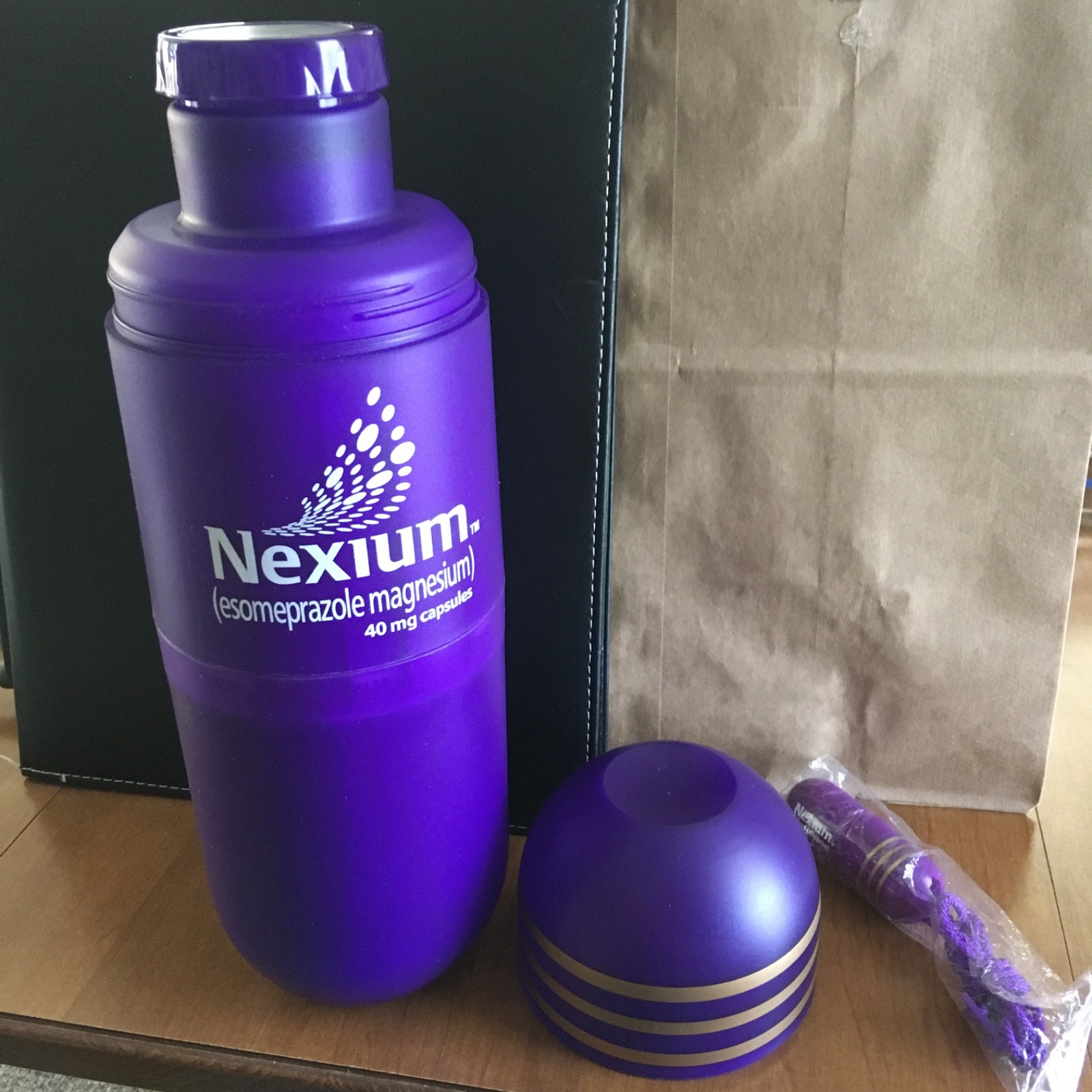 Nexium Very Large Purple Pill Thermos New in Box