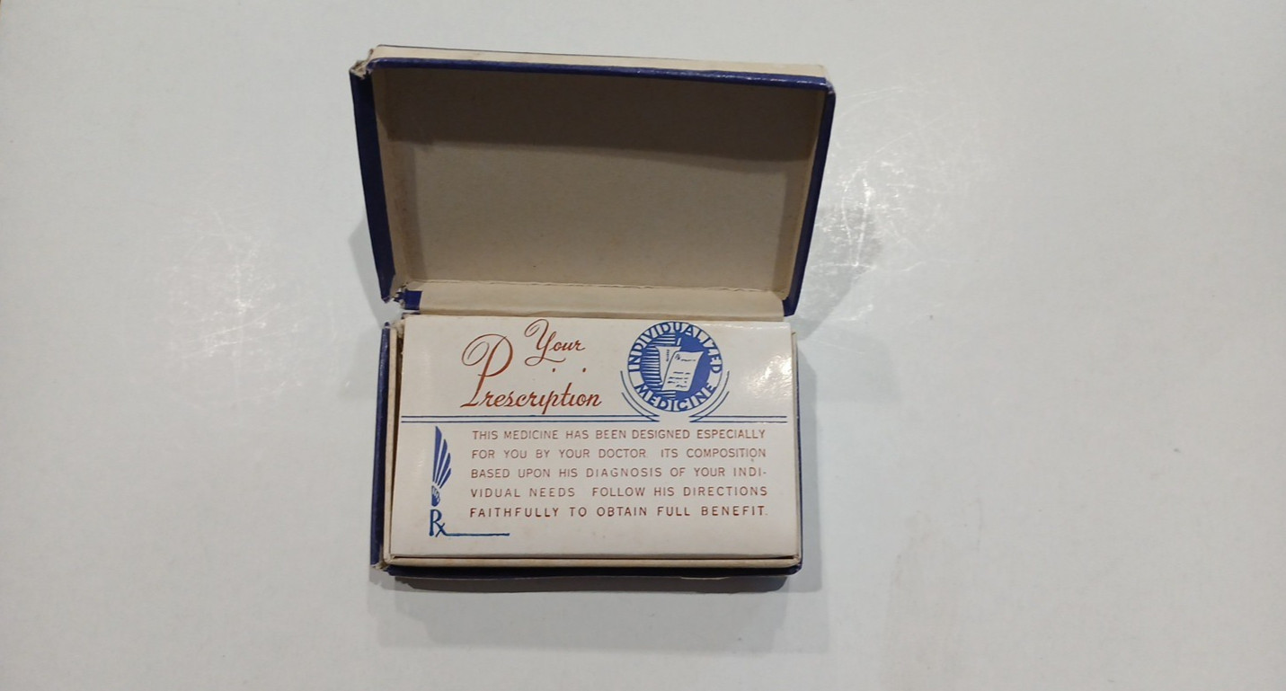 RARE Vintage Drug Store Prescription Medicine Box Rexall Economy Red Bank NJ