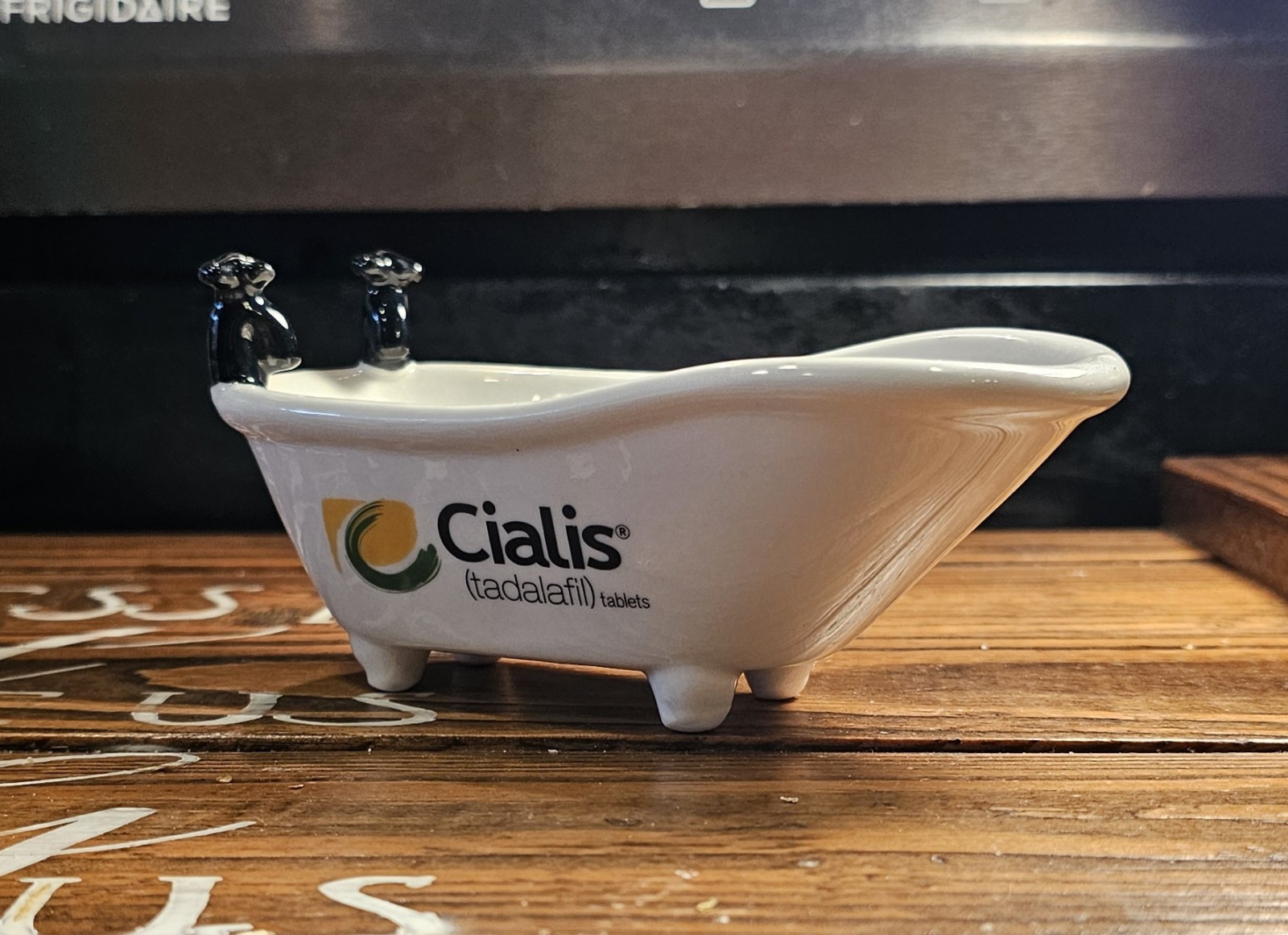 Pharmaceutical Cialis Ceramic Bath Tub Promo Novelty Trinket Soap Dish