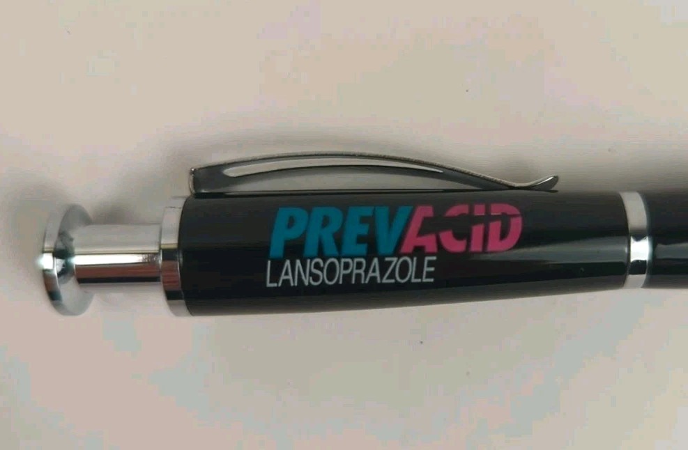 Drug Rep Ink Pen Prevacid Collectible Heavy Metal Pen HTF Black Ink