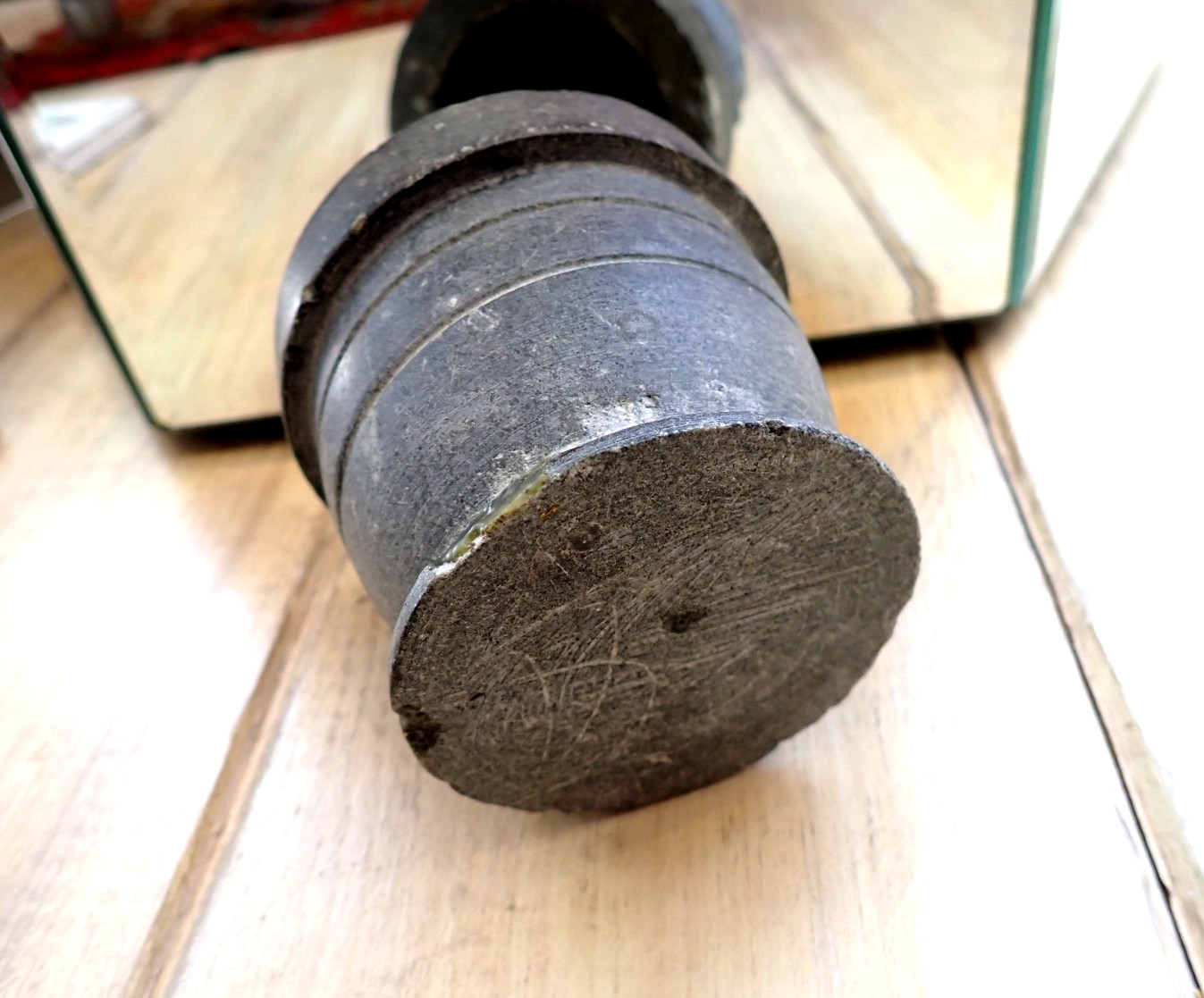 Schist Stone Herb Mortar Pestle Antique Carved Small Mortar