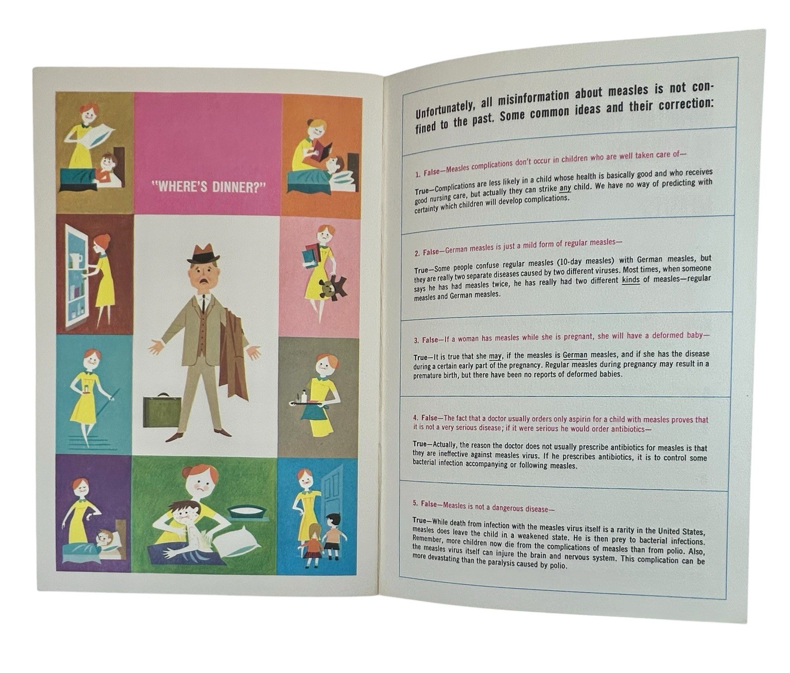 Merck Sharp Dohme Booklet Pharmaceutical Advertising Measles Vaccine 1965- 12 pg
