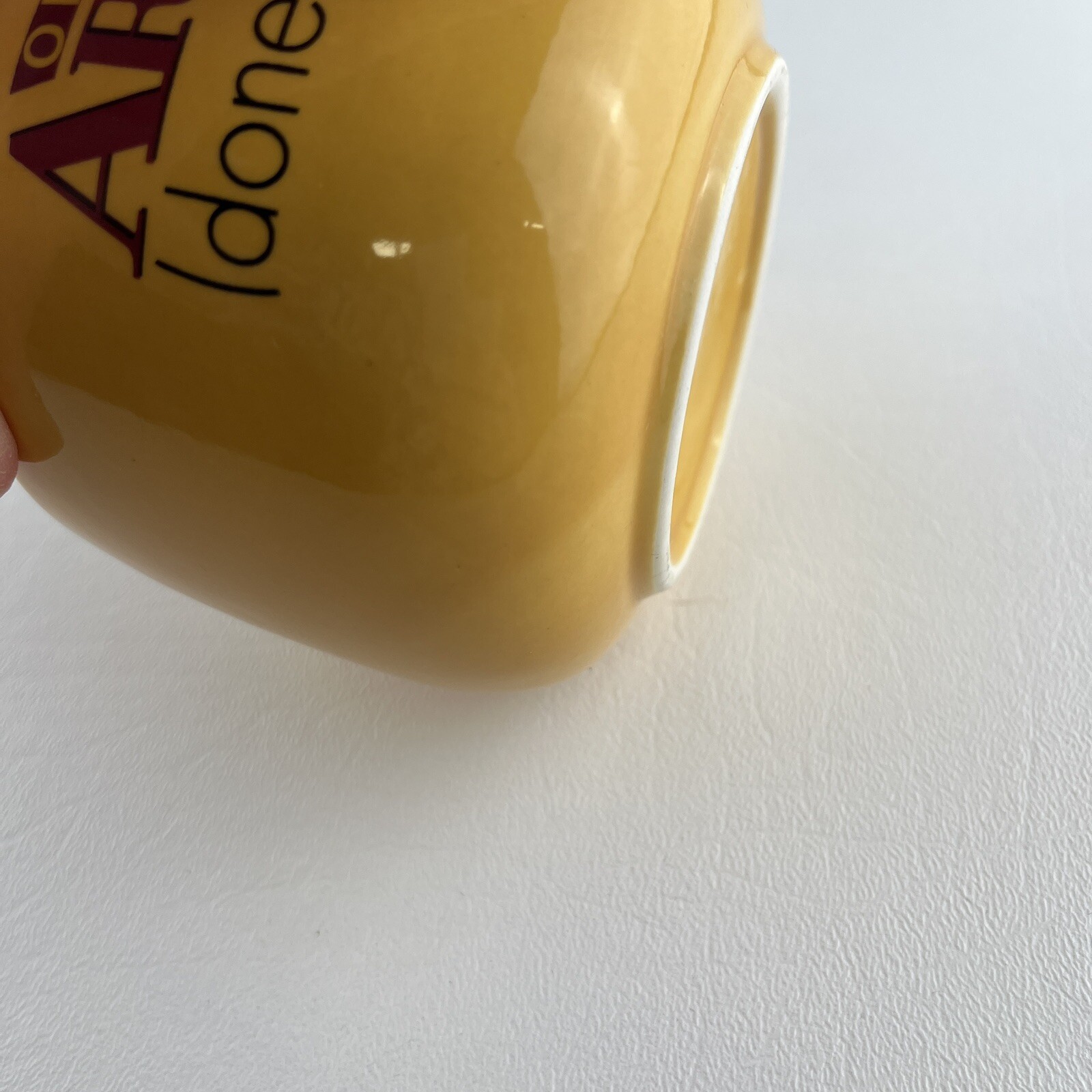 Aricept Coffee Soup Cup Mug Yellow Drug Rep Pharmaceutical Collectible 12 ounce