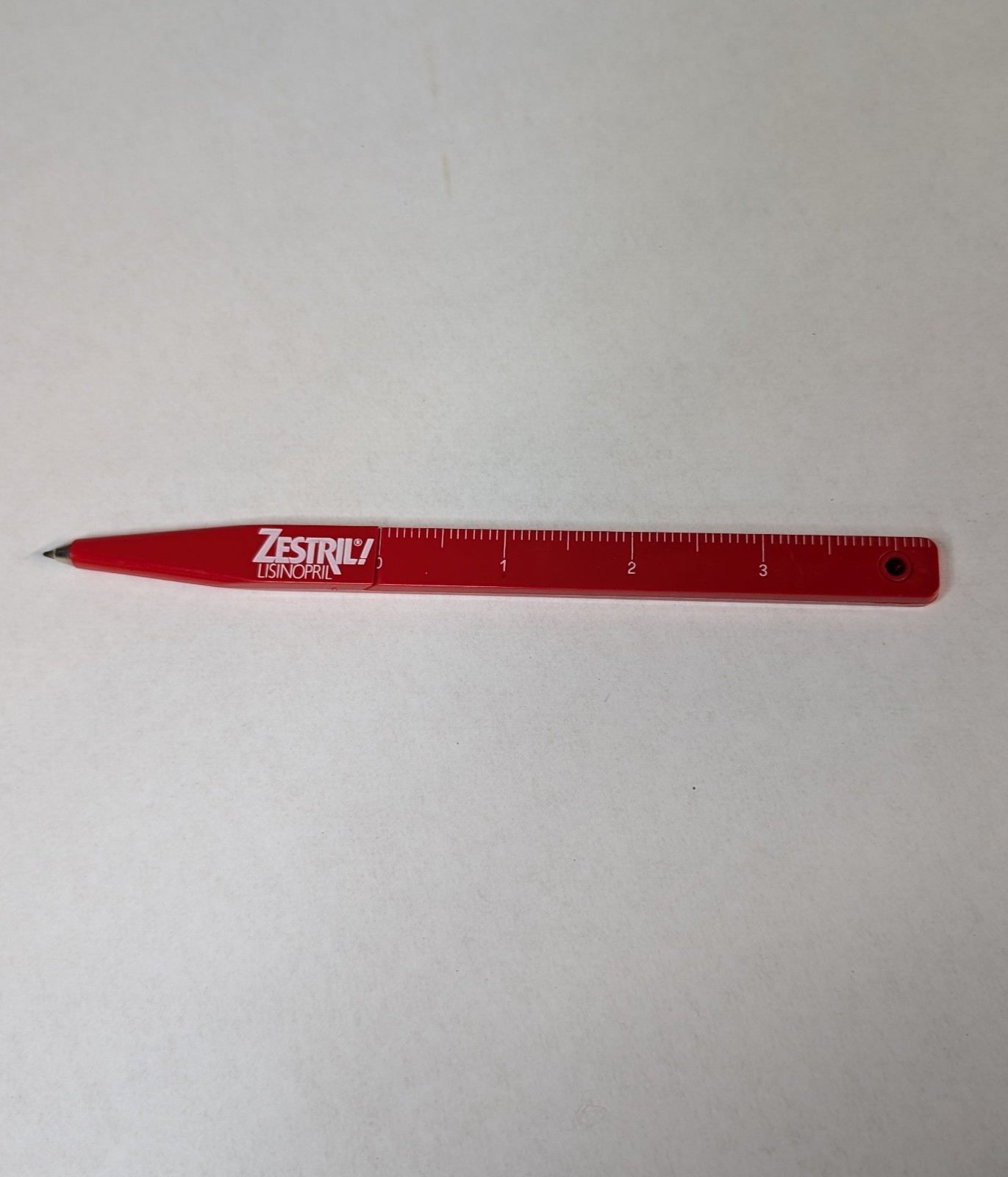 Unique Zestril Red Ruler Pen Drug Rep Pharmaceutical Promo Medical Advertising