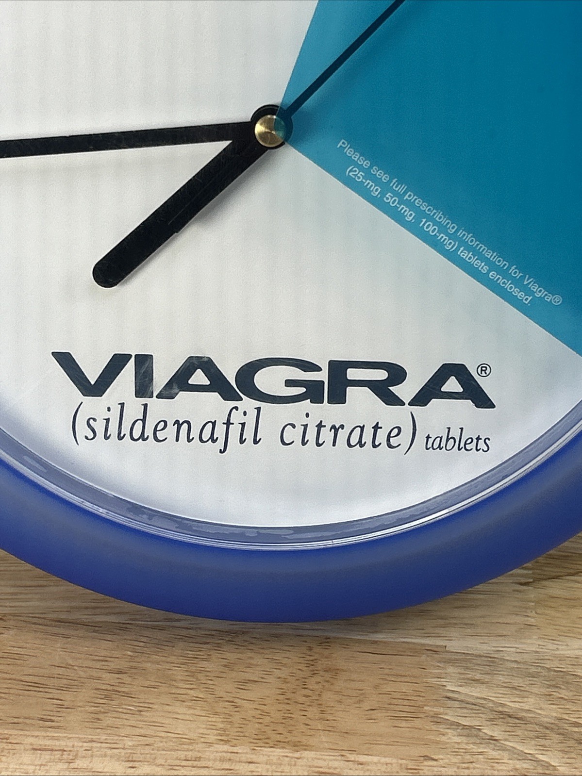 Viagra Clock Pfizer Blue White Drug Rep Marketing Promo Pharma Advertising Vtg
