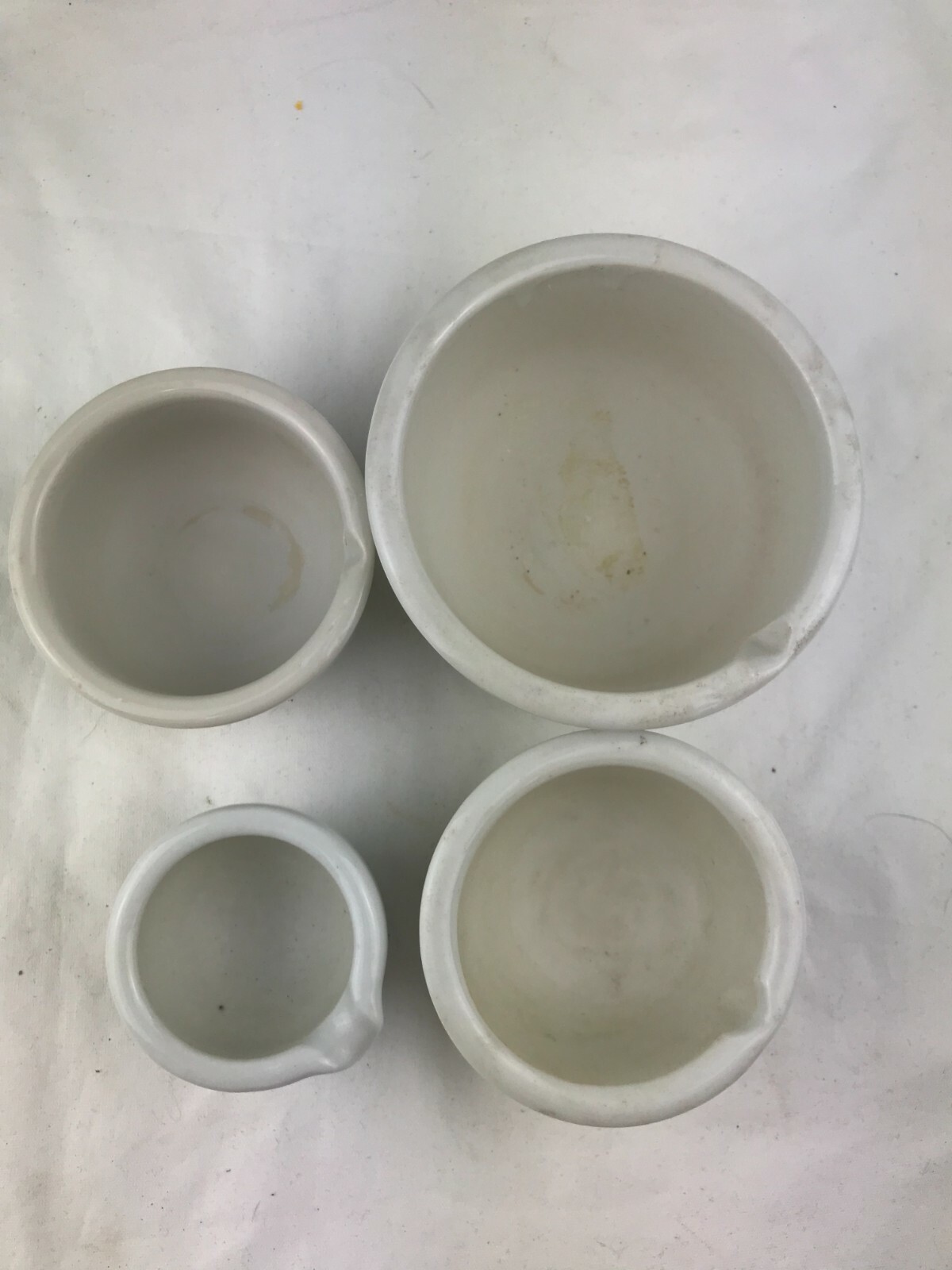 Lot of 4 Various Sized Porcelain Mortars NO pestles