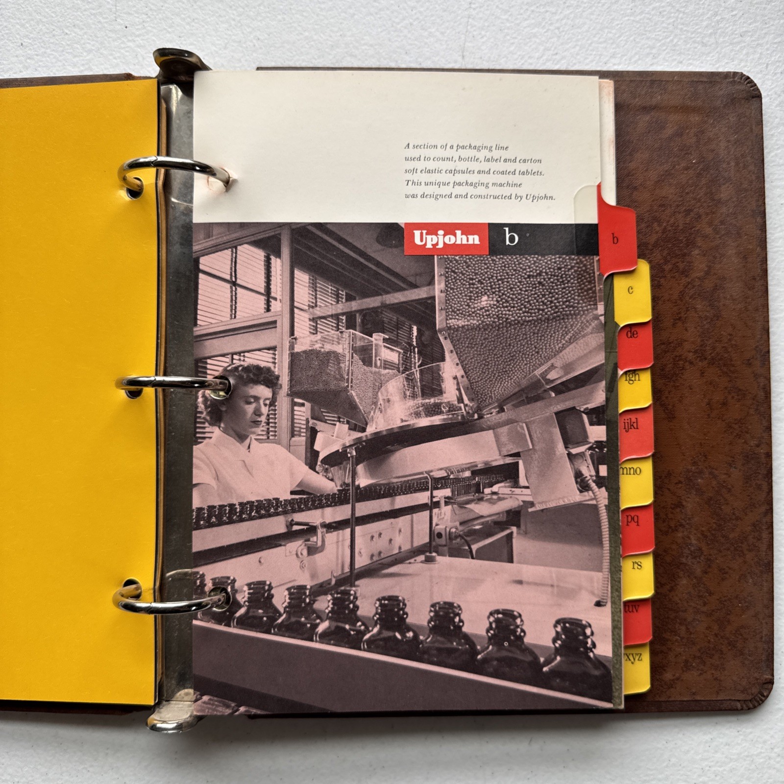 Vintage 1971 Upjohn Company Binder With Pharmaceutical Product Info