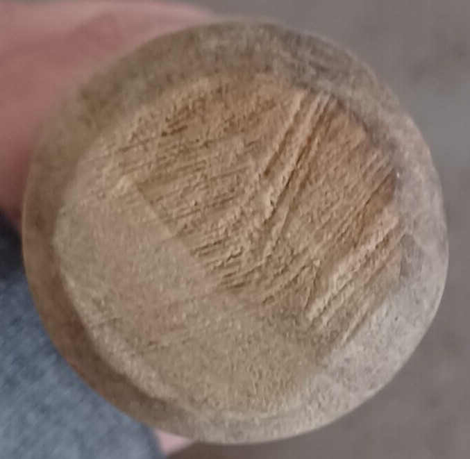Hand Carved Wood Footed Mortar And Pestle Apothecary Grinder 4.5″ Tall Vintage