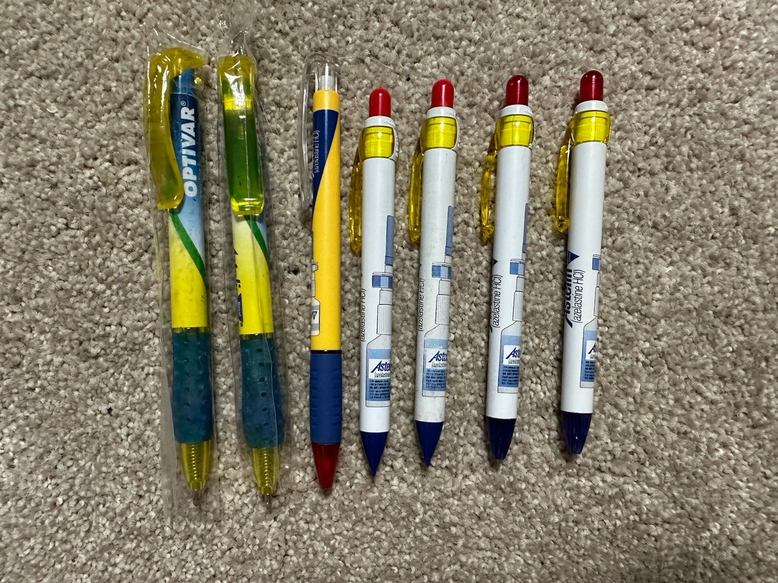 Astelin Pharmaceutical Drug Rep Advertising Pens – 5 Pens & 2 Mechanical Pencils