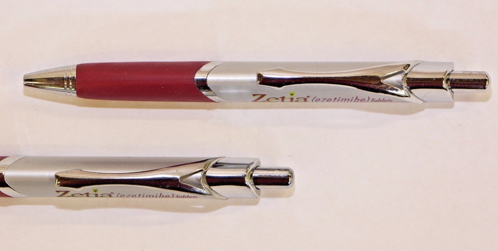 Pharmaceutical Pens 2 Heavy Metal Zetia Brushed Silver Super Sharp RARE