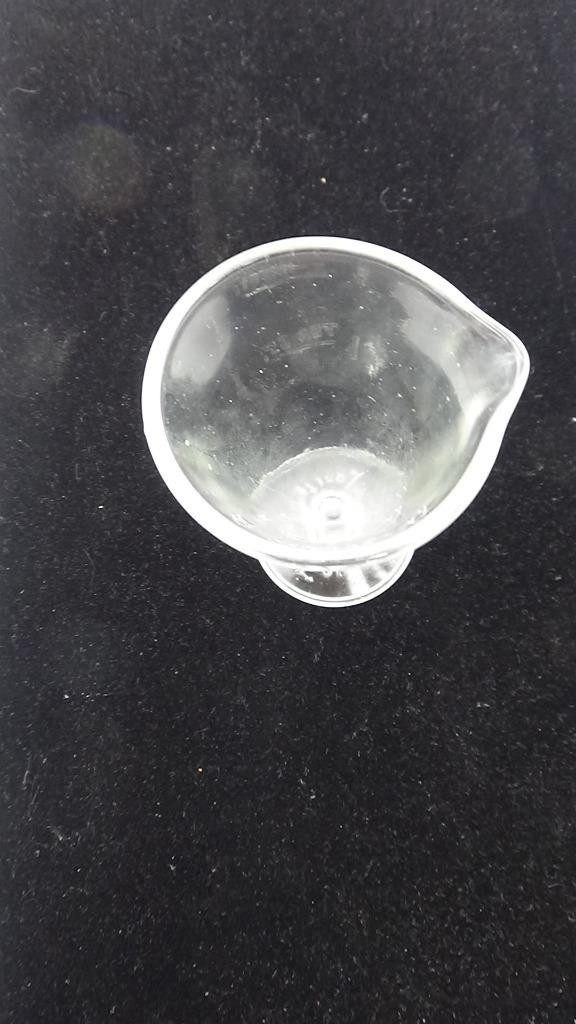 Vintage Zonite Embossed Glass Apothecary Medical Measuring Cup NICE!