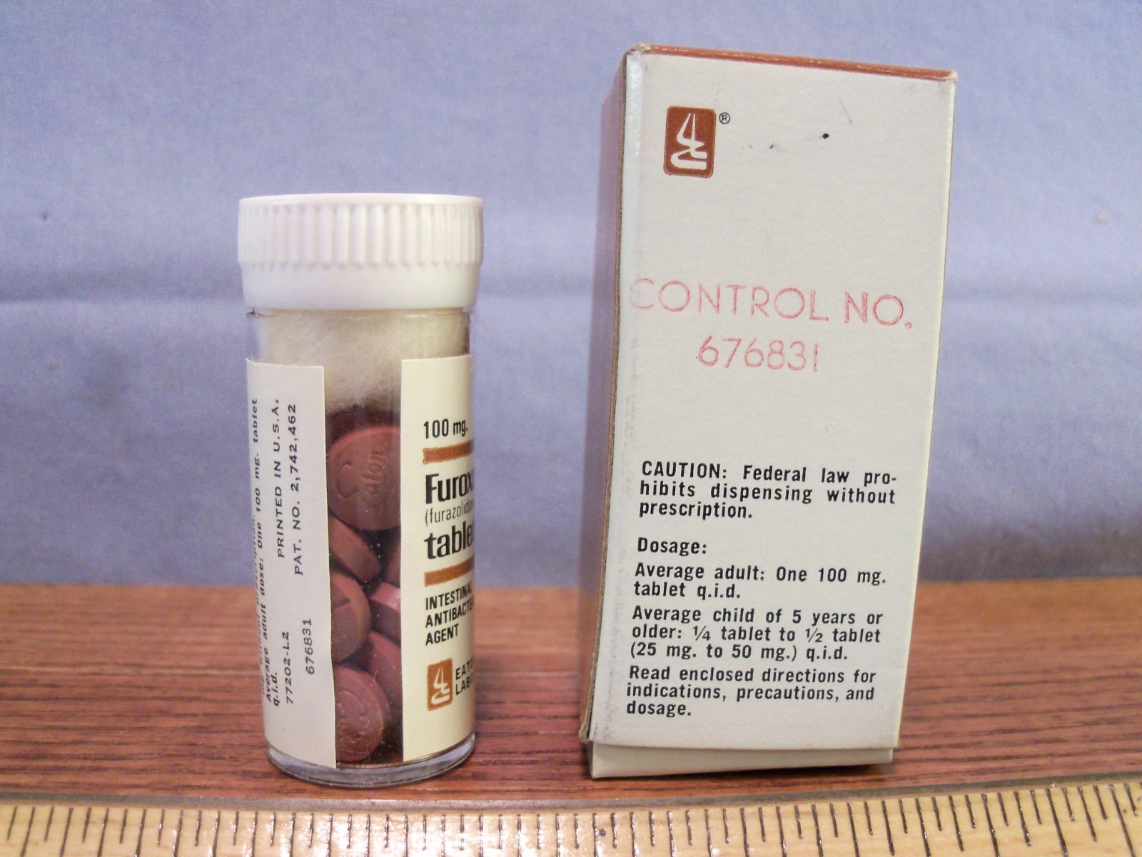 Eaton Labs pre 1978 medicine bottles maching pair