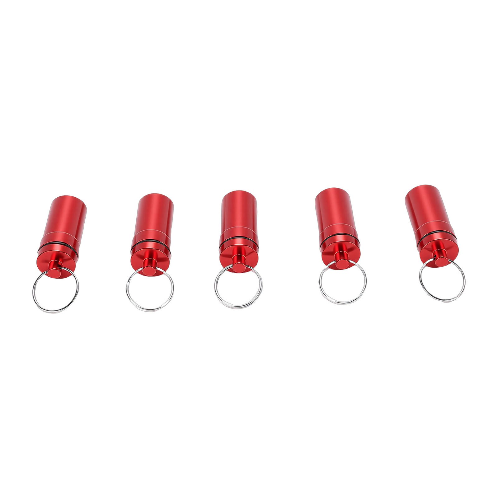 2-5pcs Mini Keychain Tablets Case Water Proof Outdoor Tablets Container Red