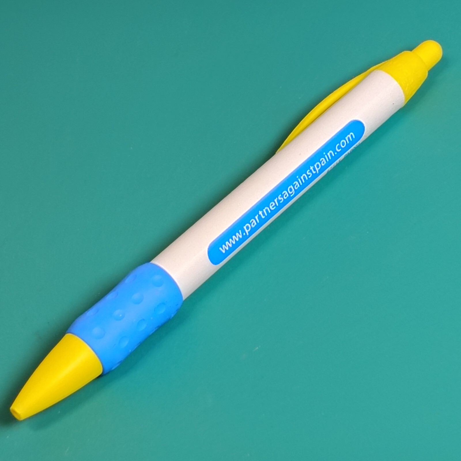 Partners Against Pain Drug Rep Pen BIC Blue Yellow White Pharmaceutical Promo