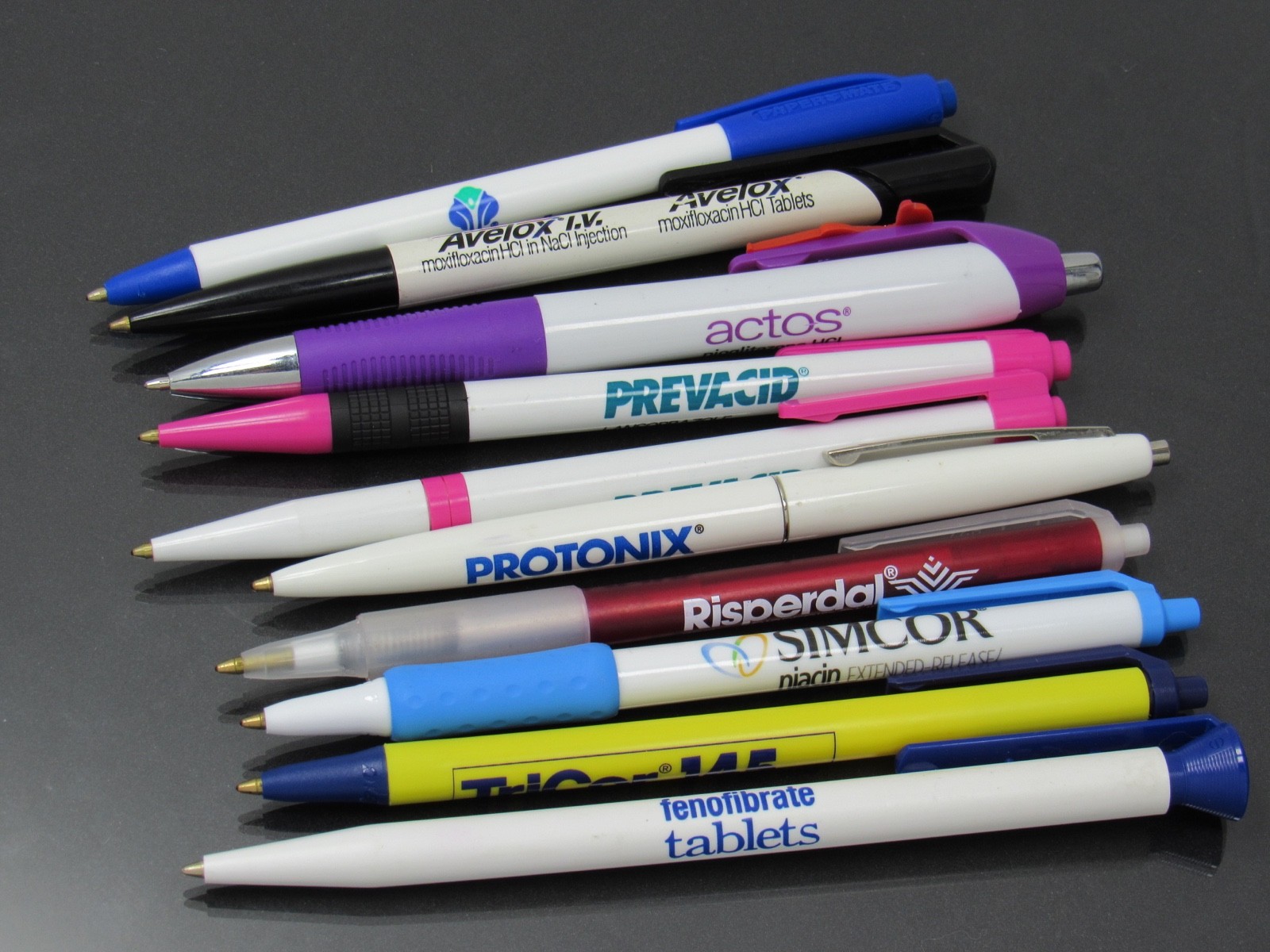 Drug Rep Lot 10 PENS Pharmaceutical Promo Actonel Risperdal Prevacid Protonix ++
