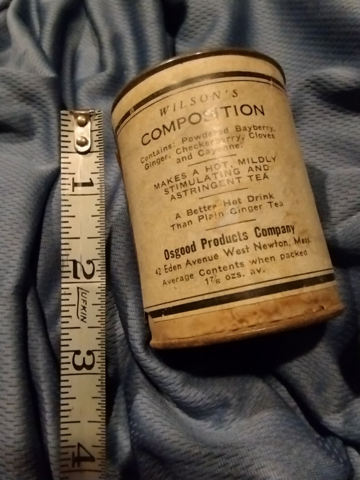 Vintage Container APOTHECARY astringent TEA WILSON’S RARE tin Medical HISTORY