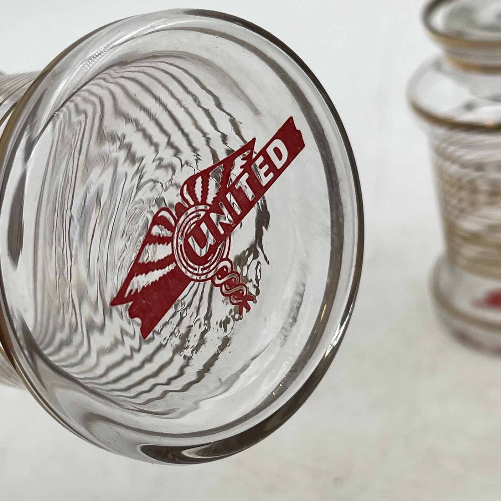 4- VTG WW2 APOTHECARY Jar Glass Medical Canister Winged United Logo Medicinal