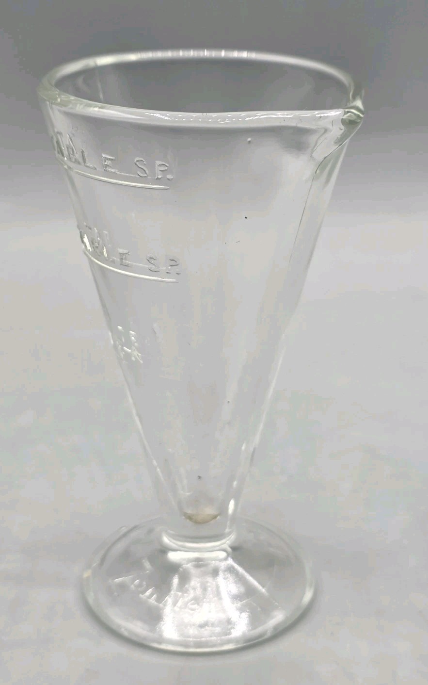 VINTAGE Zonite 3.5″ Clear Glass 2 TBSP Apothecary Measuring Beaker