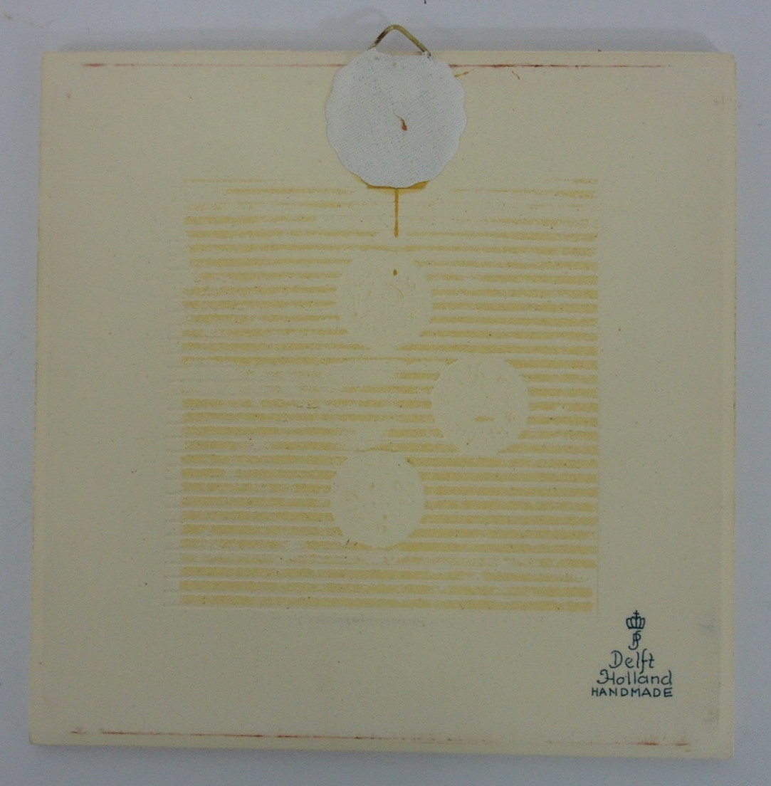 1986 Burroughs Wellcome Delft Holland Pharmacy Ceramic Pill Tile Diagnosis #17