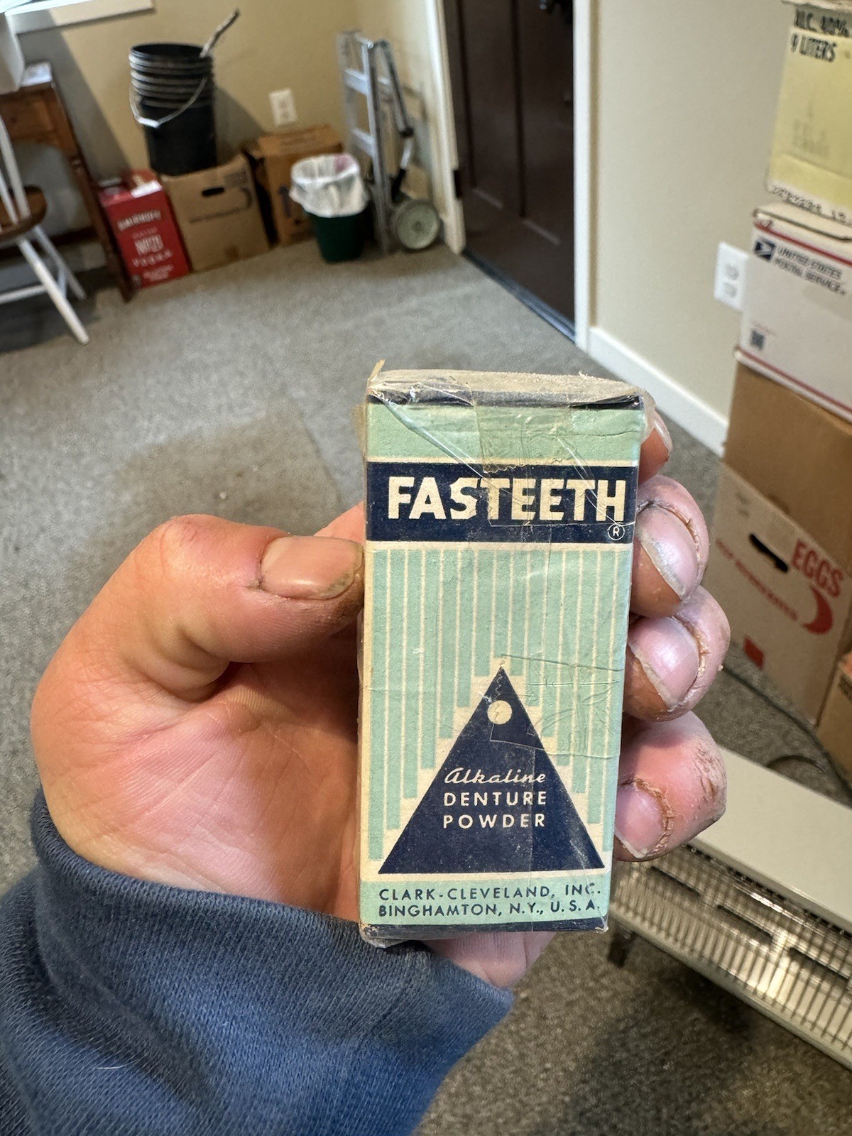 Fasteeth Alkaline Denture Powder Clark Cleveland Inc Binghamton NY Vintage Box