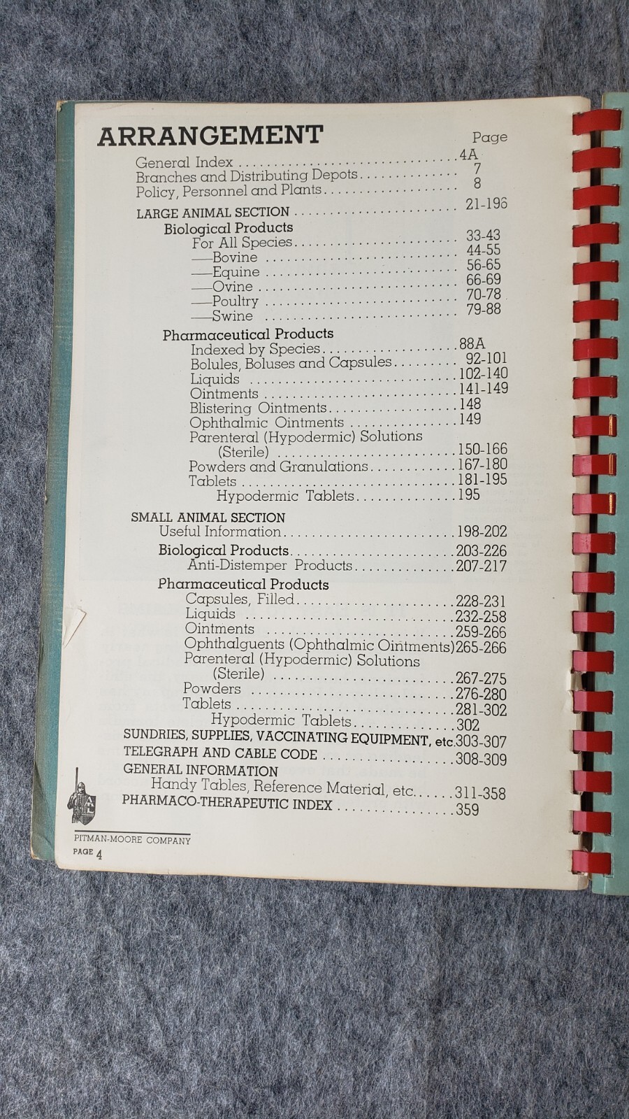 Veterinarian Products 1939 Price List Pitman-Moore Co Pharmaceuticals Indy