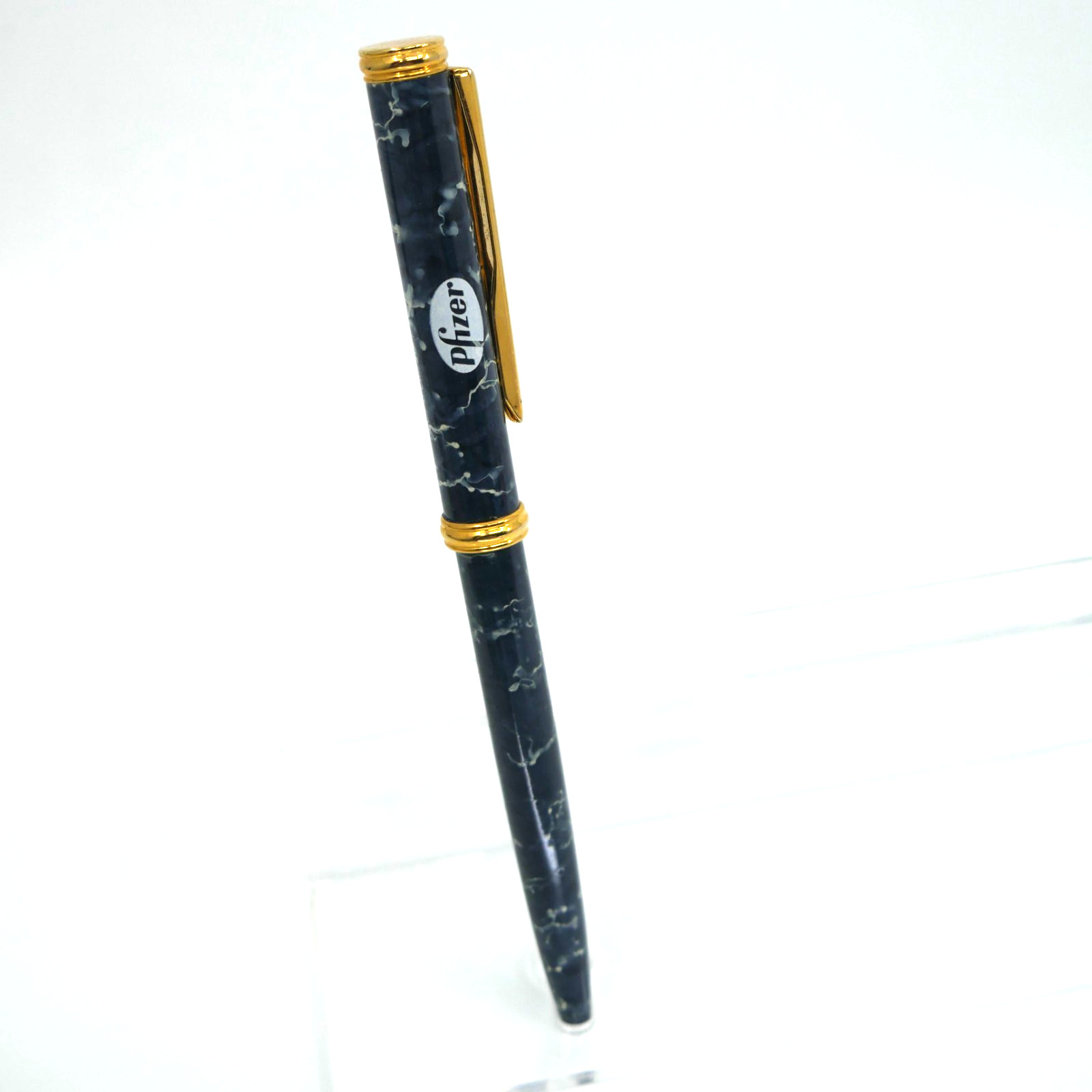 ZOLOFT Drug Rep Pharmaceutical Advertising Pen Metal blue green marbled design