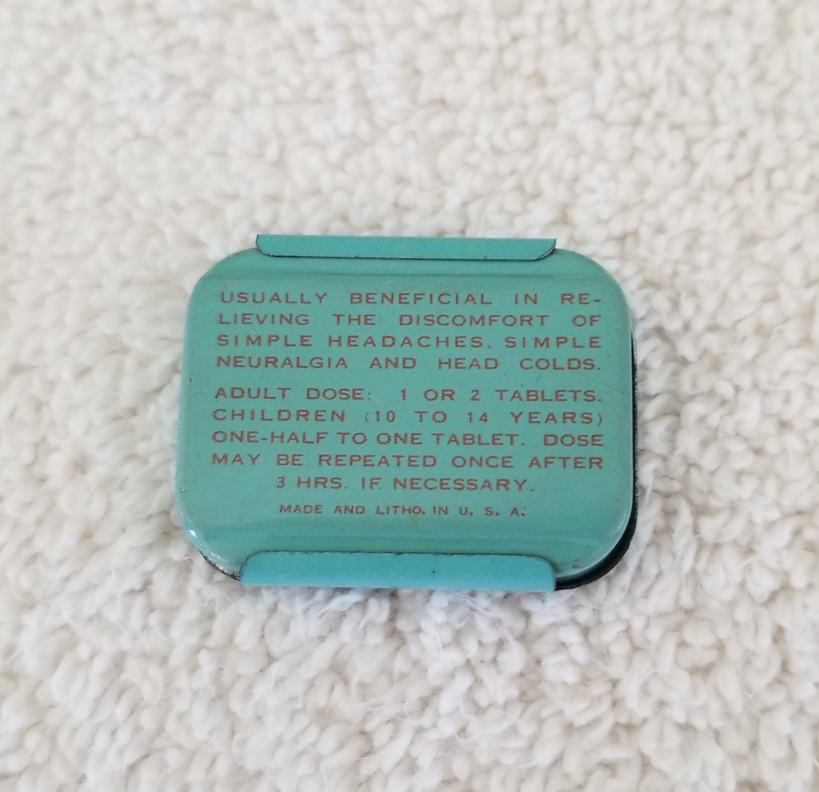 Vintage Aspirin Tin Lot:Yellow Anacin tin & Laymon’s 5¢ Tin World’s Products Co