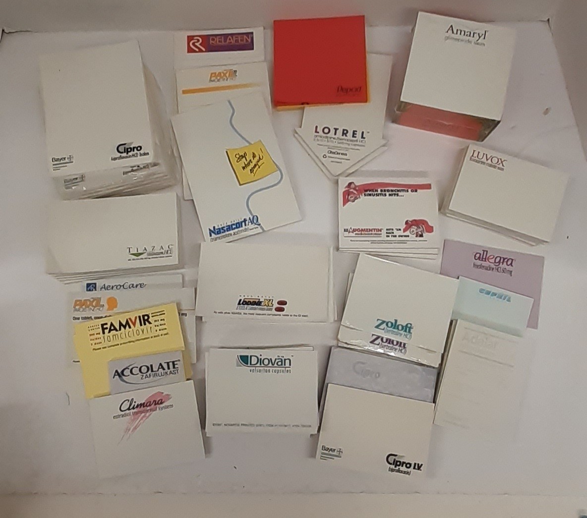 47 VTG Pharma Rep Full Sticky Note Pads & Several Partial Pads