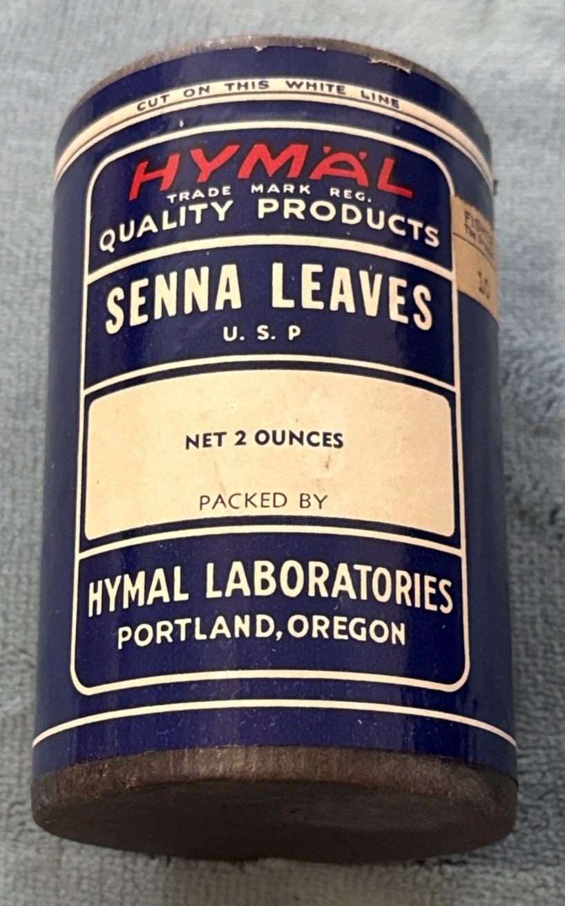 Vintage 2oz Hymnal Laboratories SENNA LEAVES Unopened New Old Stock