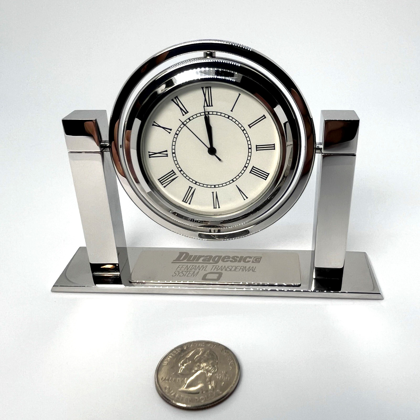 Duragesic Fentanyl Executive Desk Clock – Pharmaceutical Drug Rep Promo – Rare