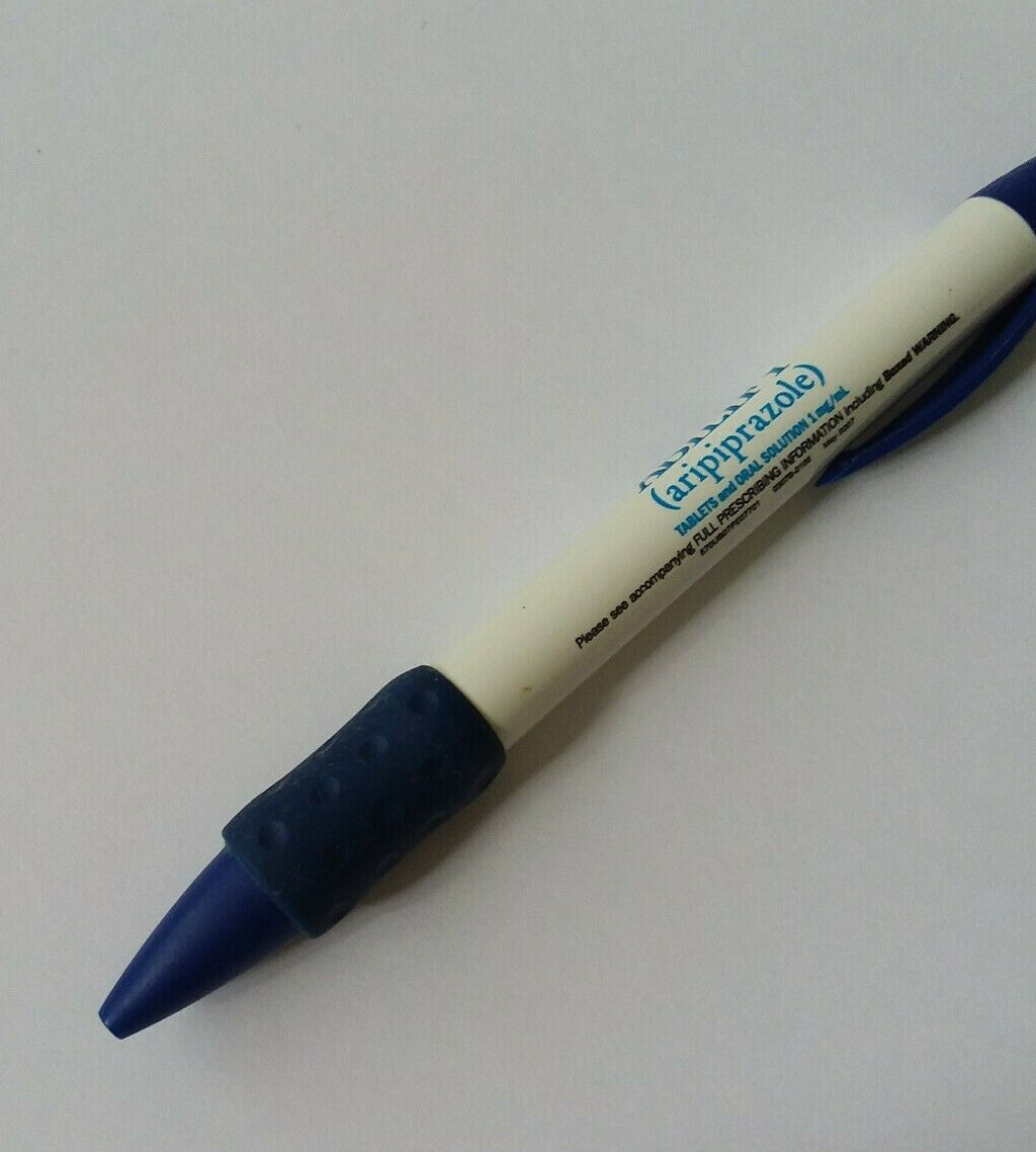 ABILIFY (5″ X 1/2″) Pharmaceutical DRUG REP CLIP ON CLICK PEN WITH FINGER GUARD