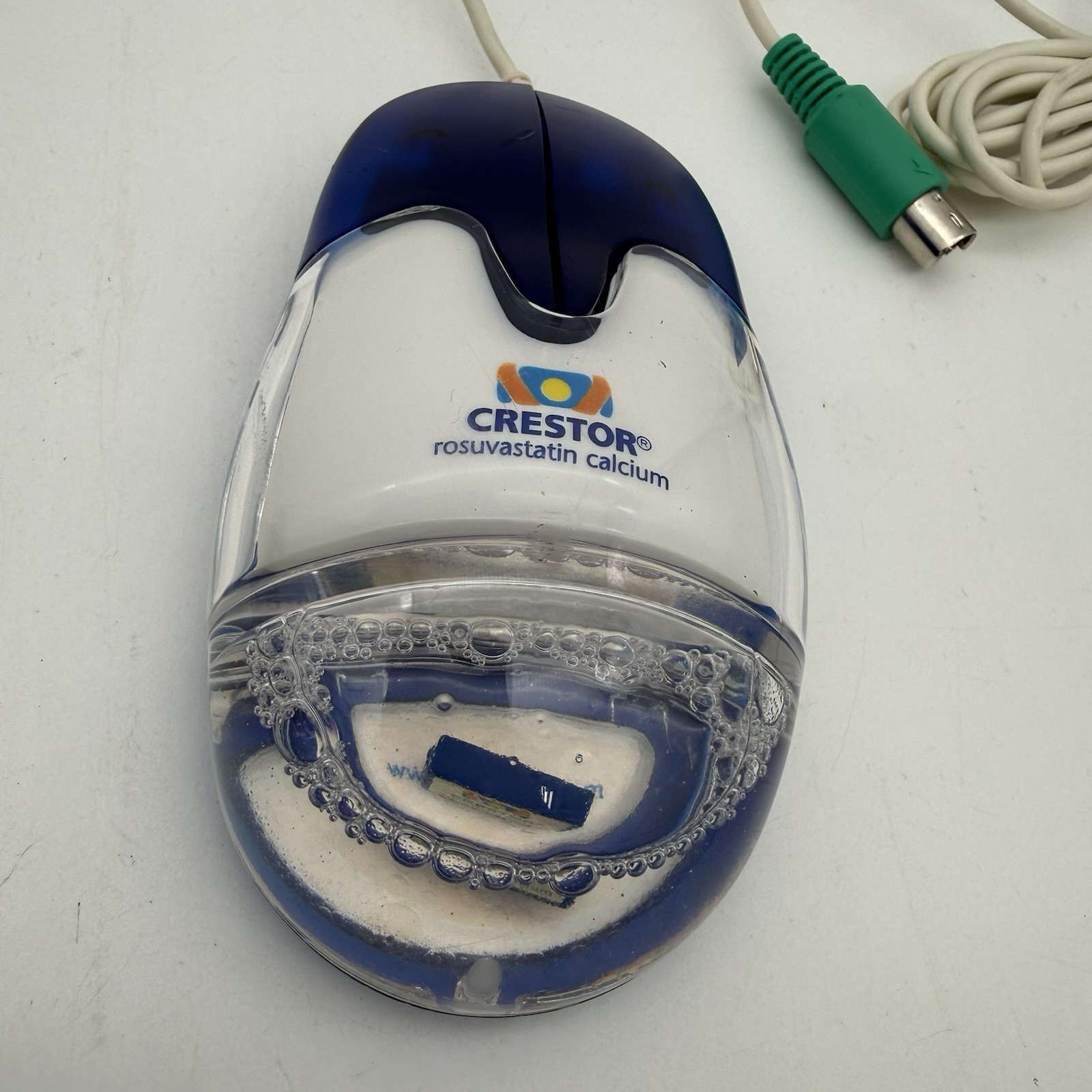 Vintage CRESTOR Pharmaceutical Drug Rep Aqua Computer Mouse Collectible