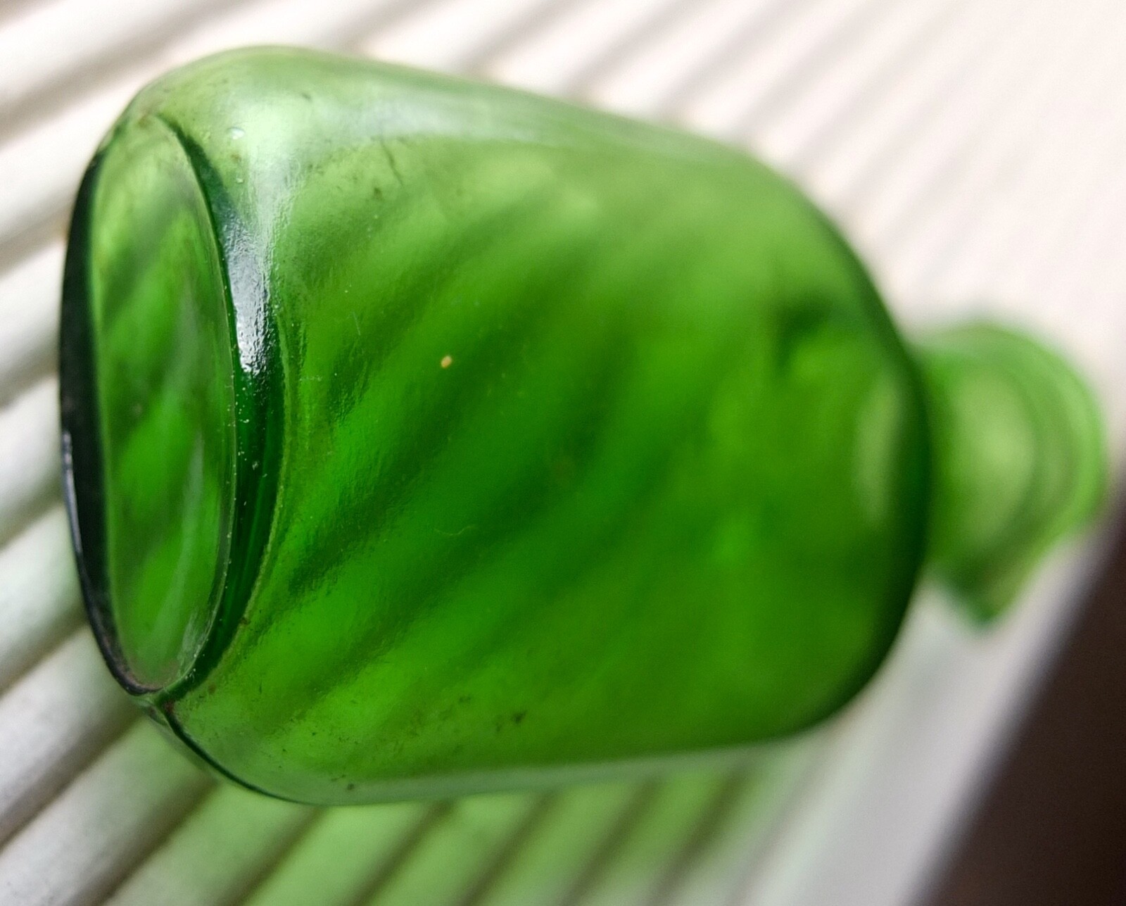 Vintage Green Glass Small Bootle