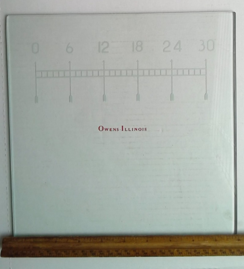 Rare Vintage Owens – Illinois Pill Tile (Graduated) Flat thick glass 10″ X 10″